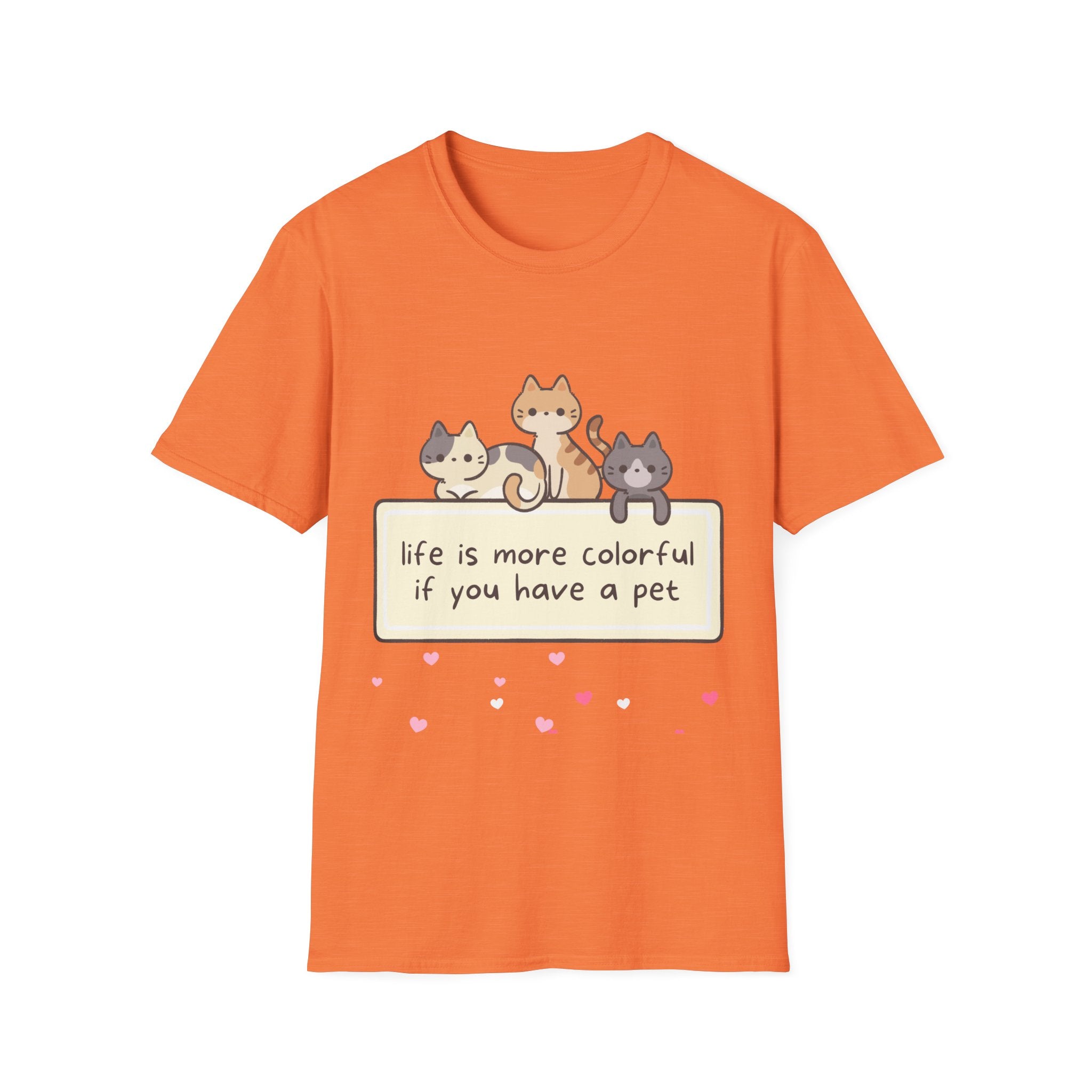 Pet Lover T‑Shirt — "Life Is More Colorful If You Have A Pet" Cute Cats Design
