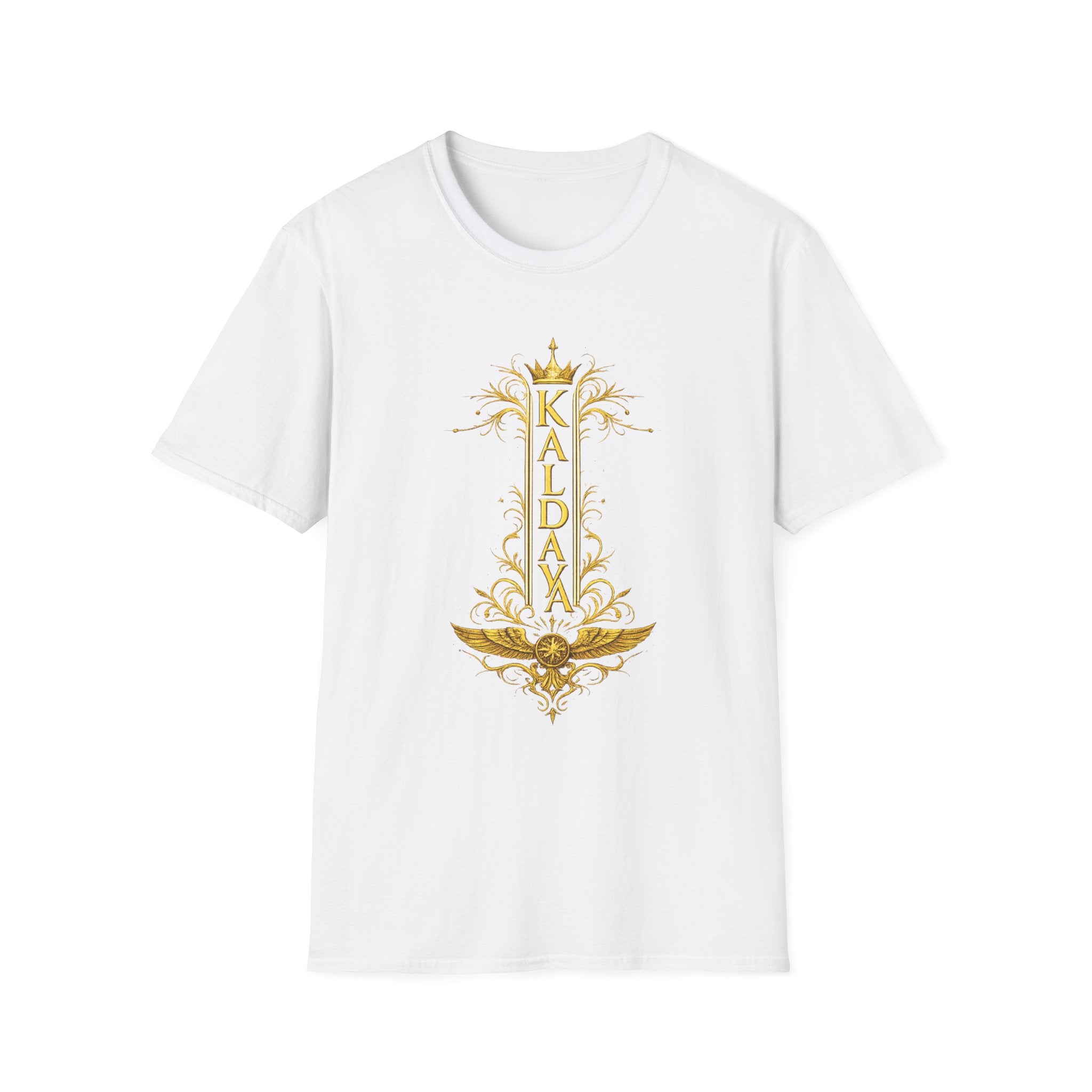 Kailani Vertical Gold Crown T-Shirt — Personalized Tropical Name Tee
