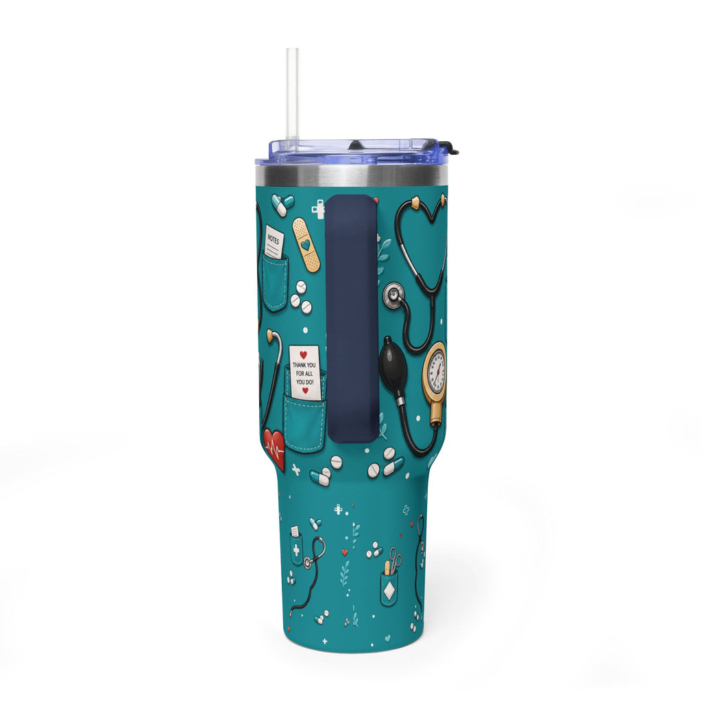 Nurse Nutrition 40oz Vacuum Tumbler – Medical Tools Pattern Insulated Travel Mug