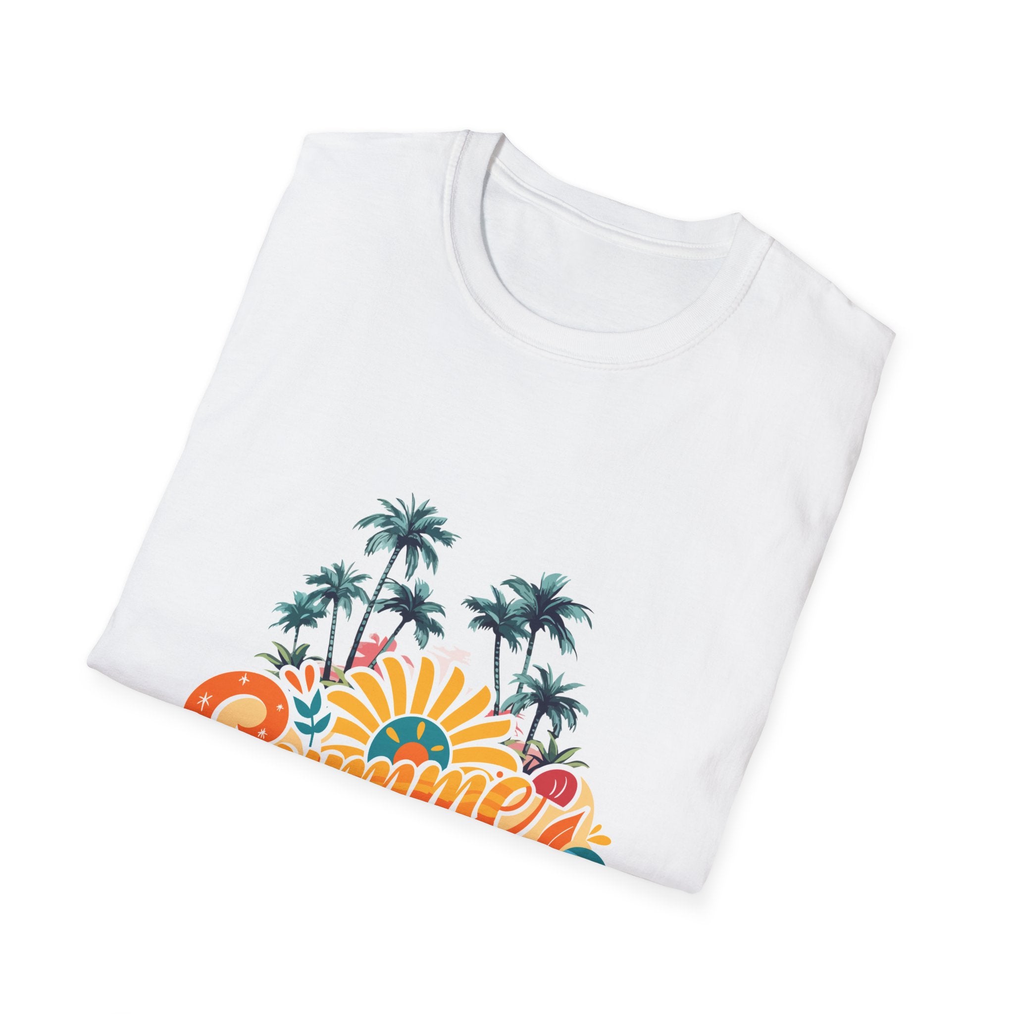 Summer Vibes T-Shirt — Retro Beach Palm Tree Graphic