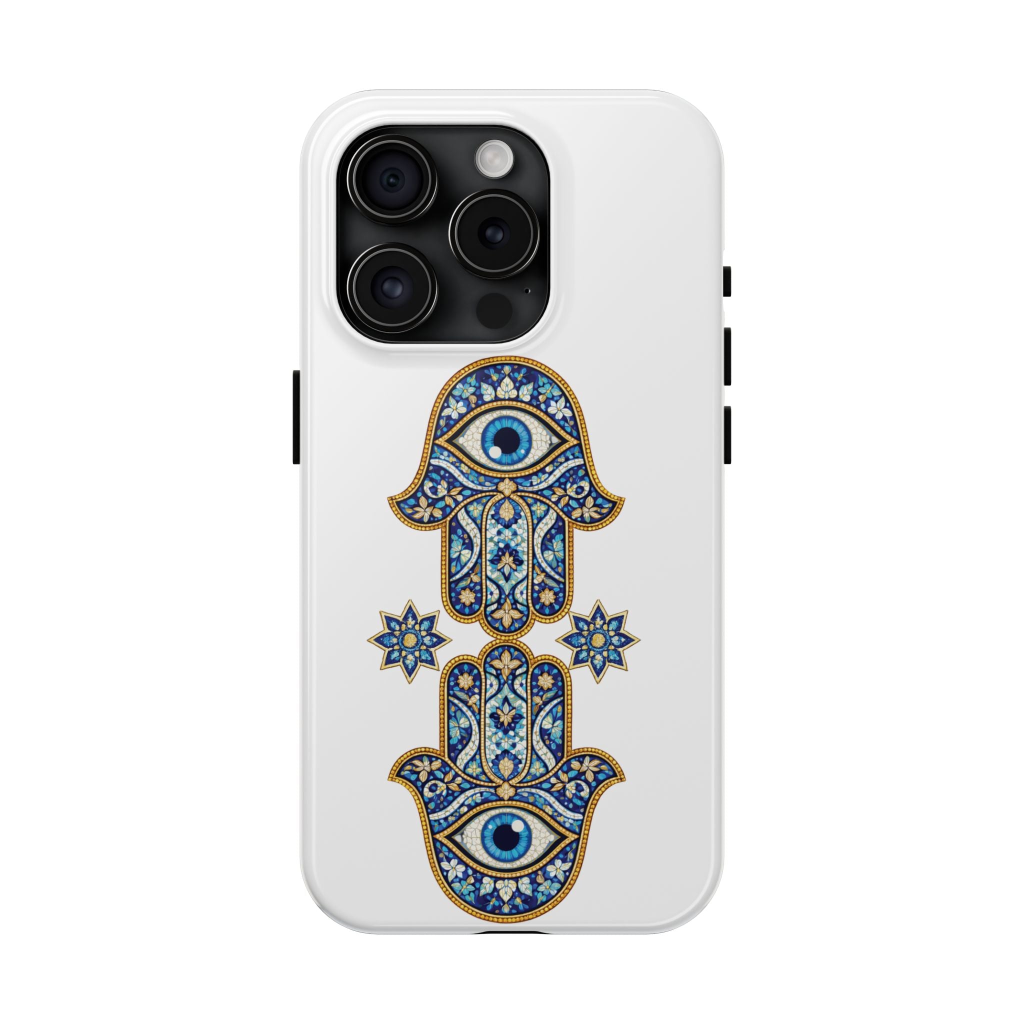 Hamsa Eye Tough Phone Case — Blue Mosaic Protective Phone Cover