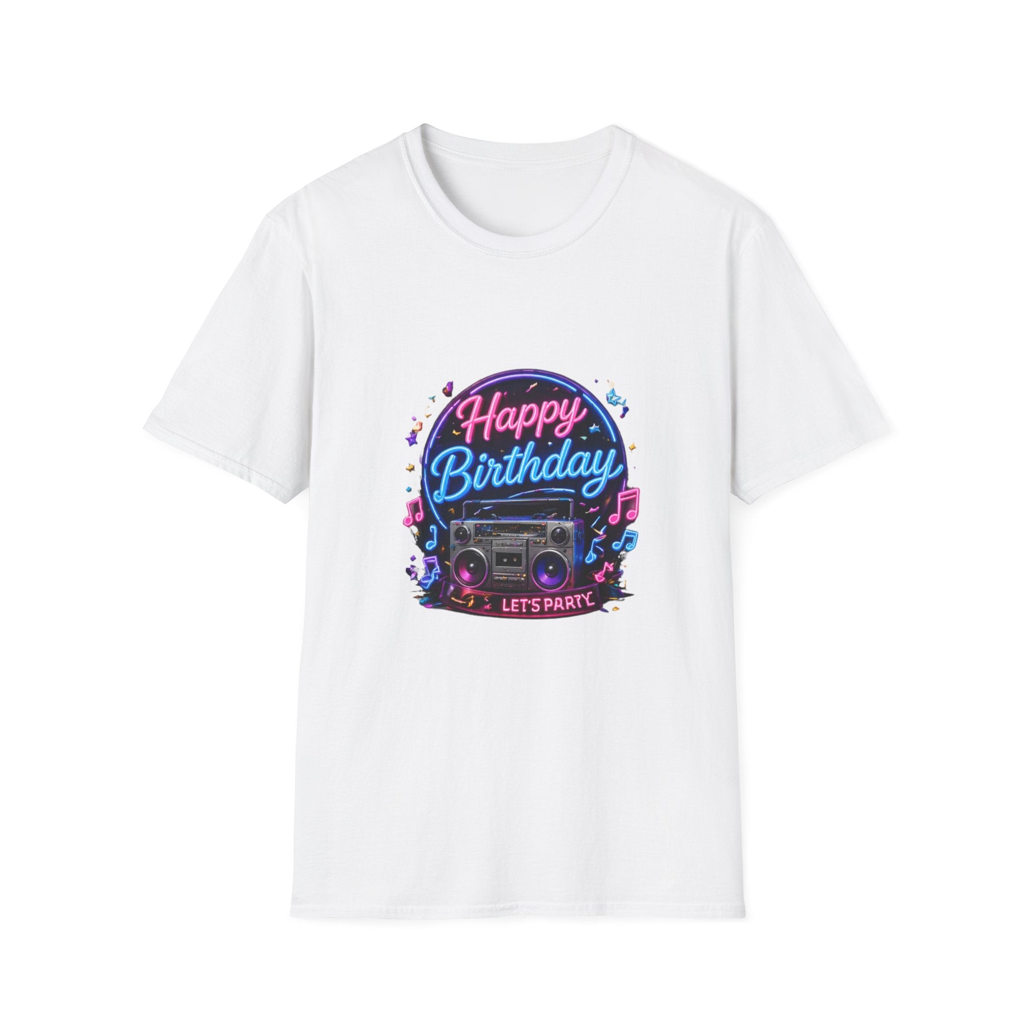 Birthday Boombox T-Shirt — "Happy Birthday" Retro Party Tee