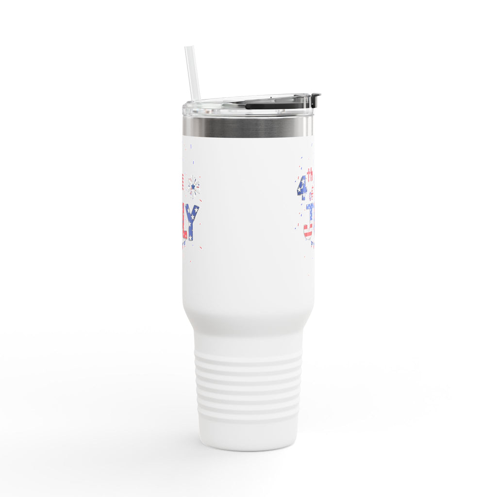 40oz Insulated Travel Mug — 4th of July American Flag Design