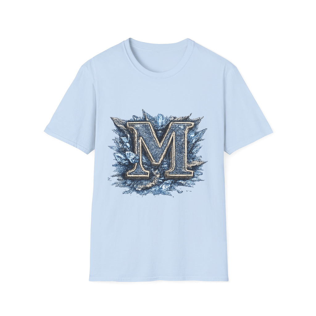 Ice Crest 'M' T-Shirt — Frosted Monogram Graphic Tee