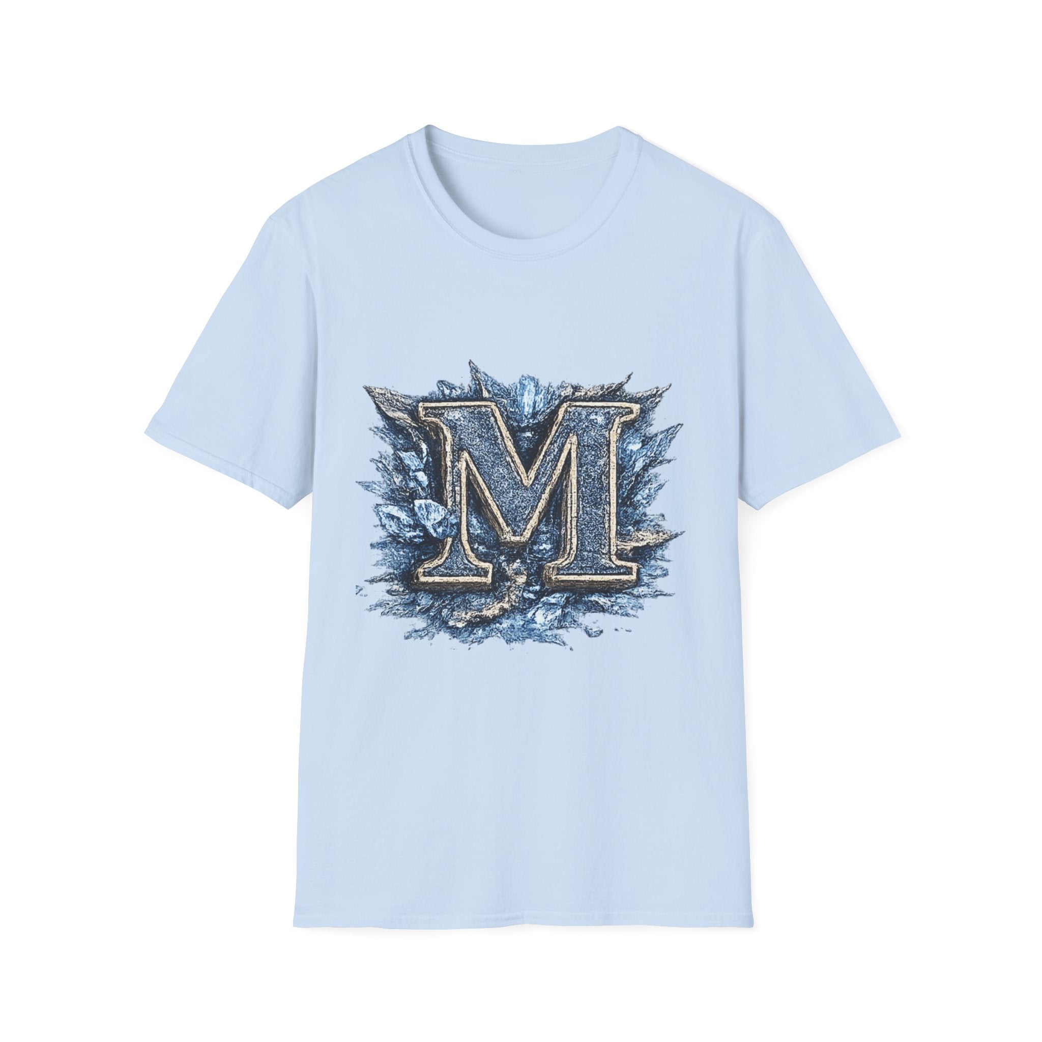 Ice Crest 'M' T-Shirt — Frosted Monogram Graphic Tee