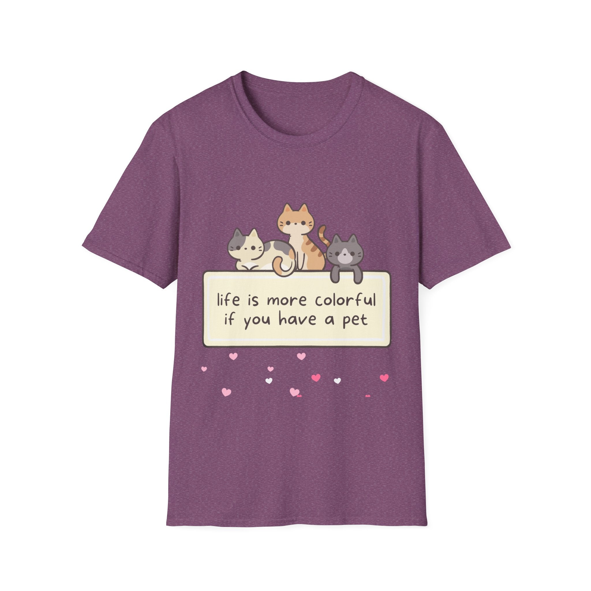 Pet Lover T‑Shirt — "Life Is More Colorful If You Have A Pet" Cute Cats Design