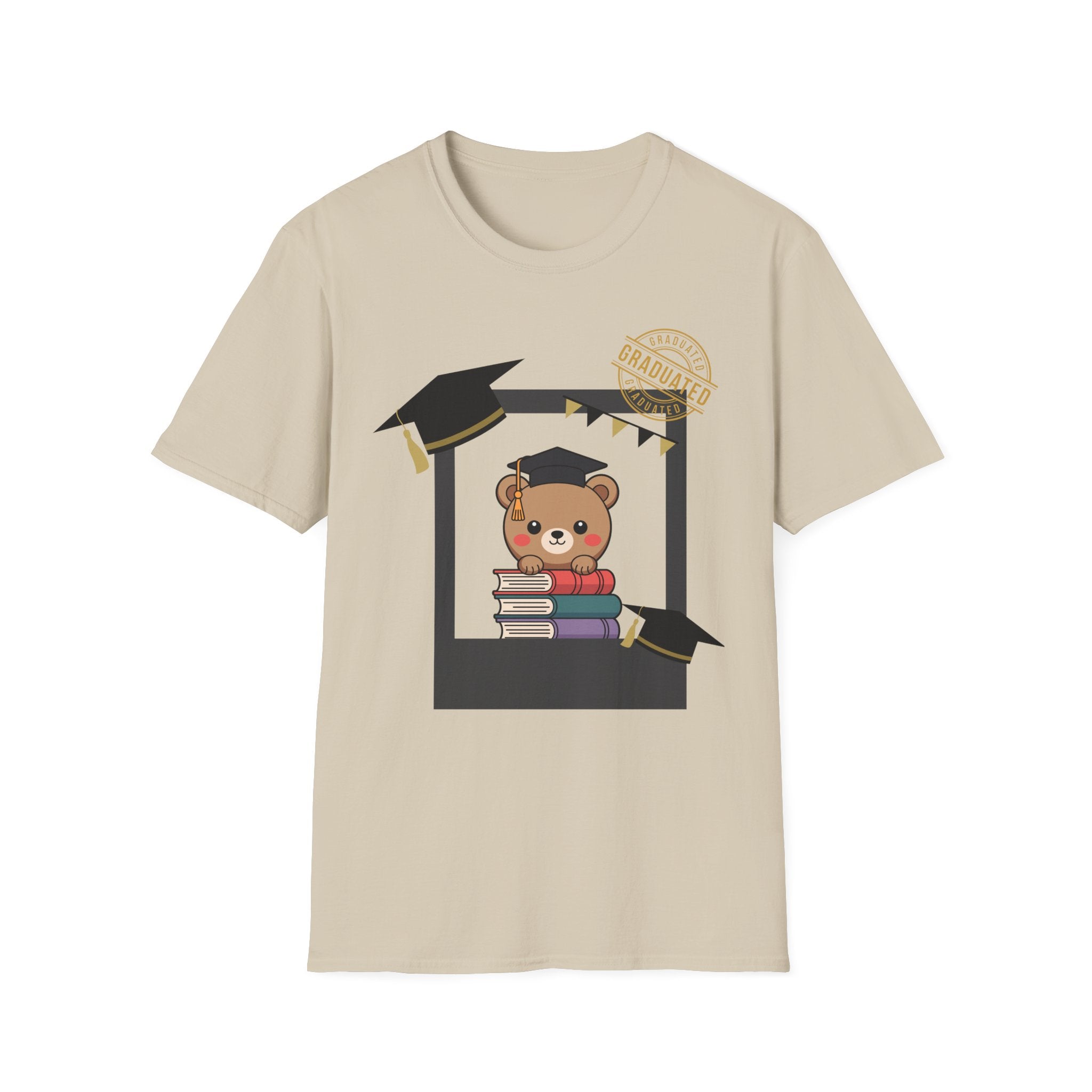 Graduation Bear T-Shirt — Cute Cap & Books Grad Tee for Kids