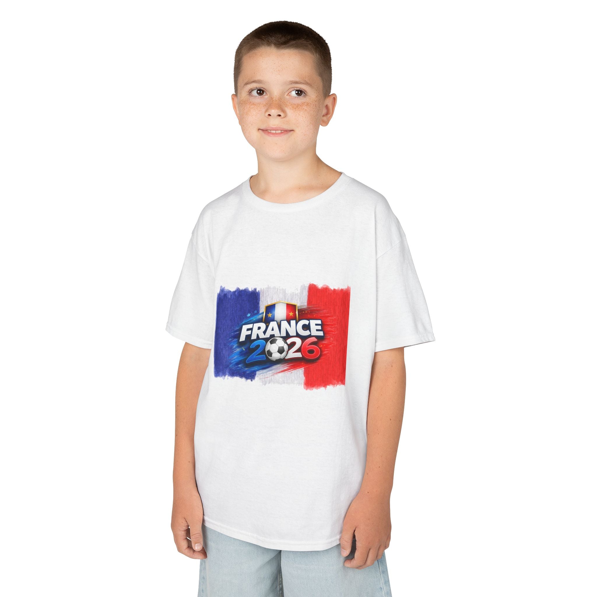 France 2026 Kids T‑Shirt — World Cup Trophy & French Flag Soccer Tee