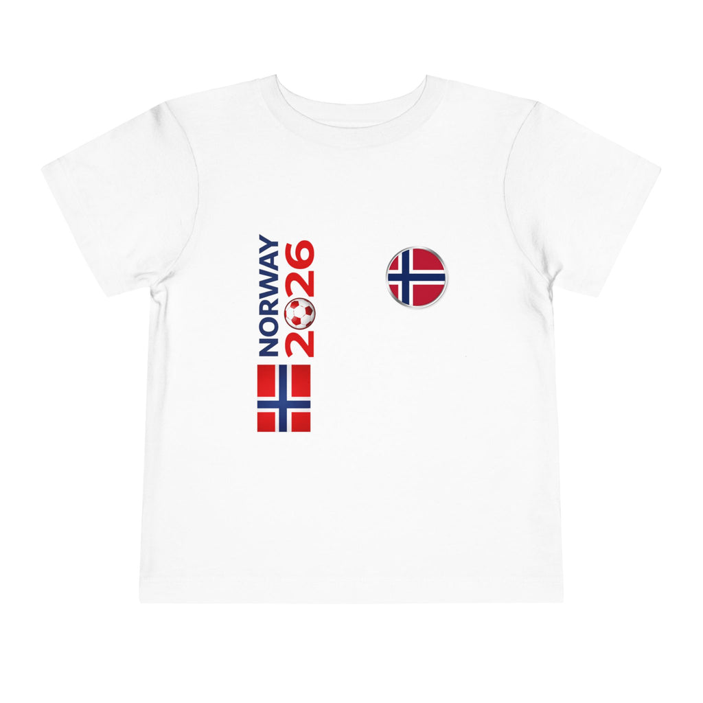 Norway 2026 Toddler Tee — Norwegian Flag Soccer Design