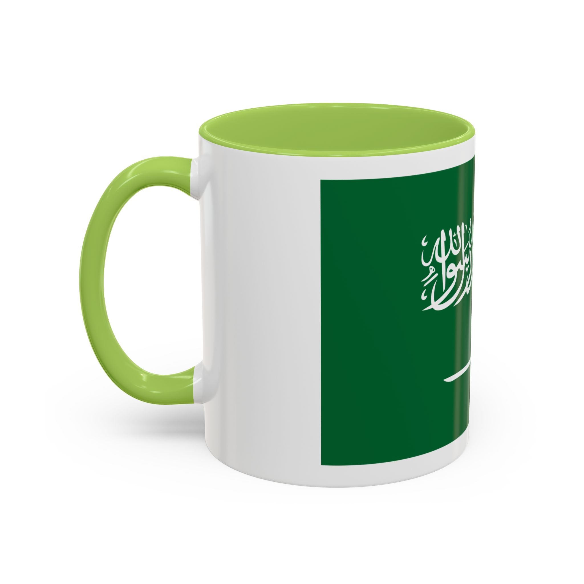 Saudi Arabia Flag Accent Coffee Mug — Patriotic 11/15oz Ceramic