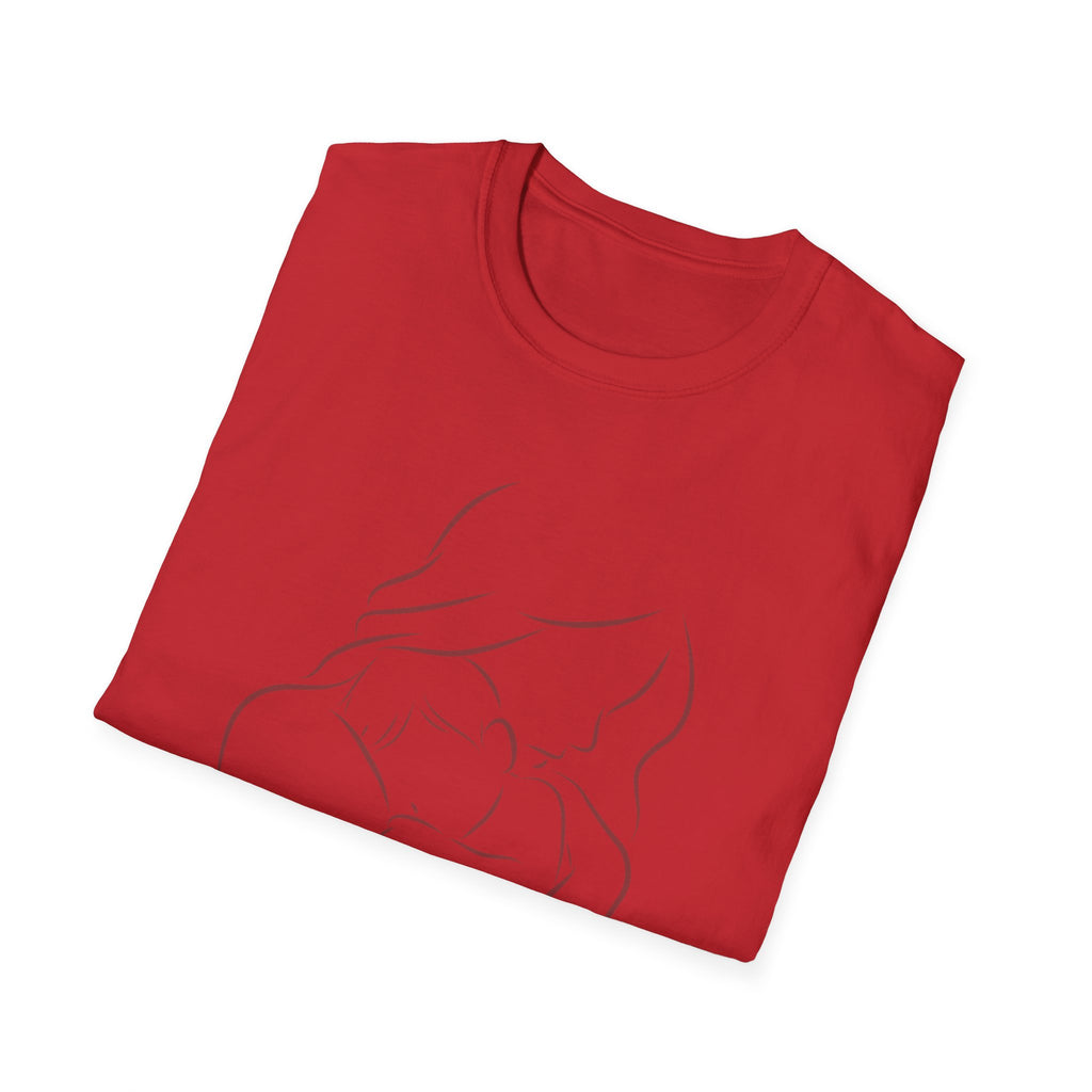 Mother's Day T-Shirt — Minimal Mom and Baby Line Art with "Happy Mother's Day"