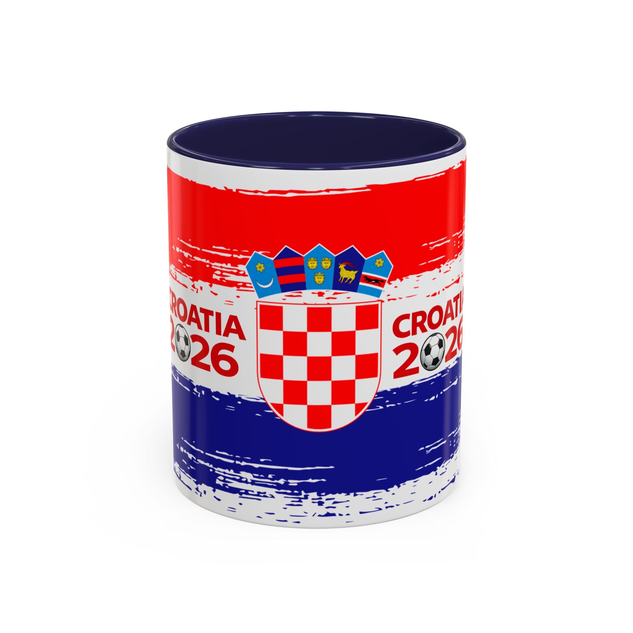 Croatia 2026 Accent Coffee Mug – Red White Blue Crest Soccer Fan Gift