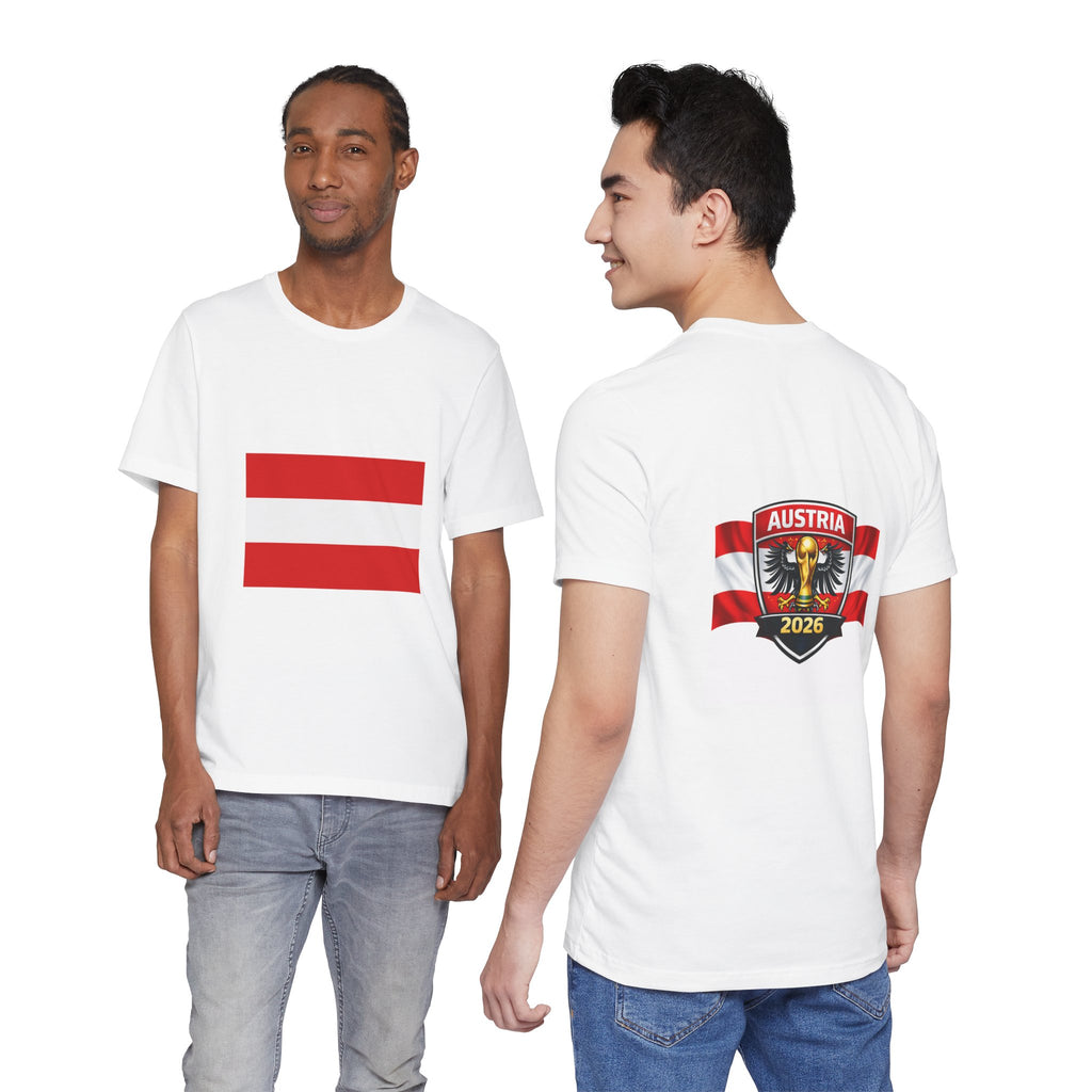Austria Soccer 2026 T‑Shirt — Austrian Flag Emblem Tee