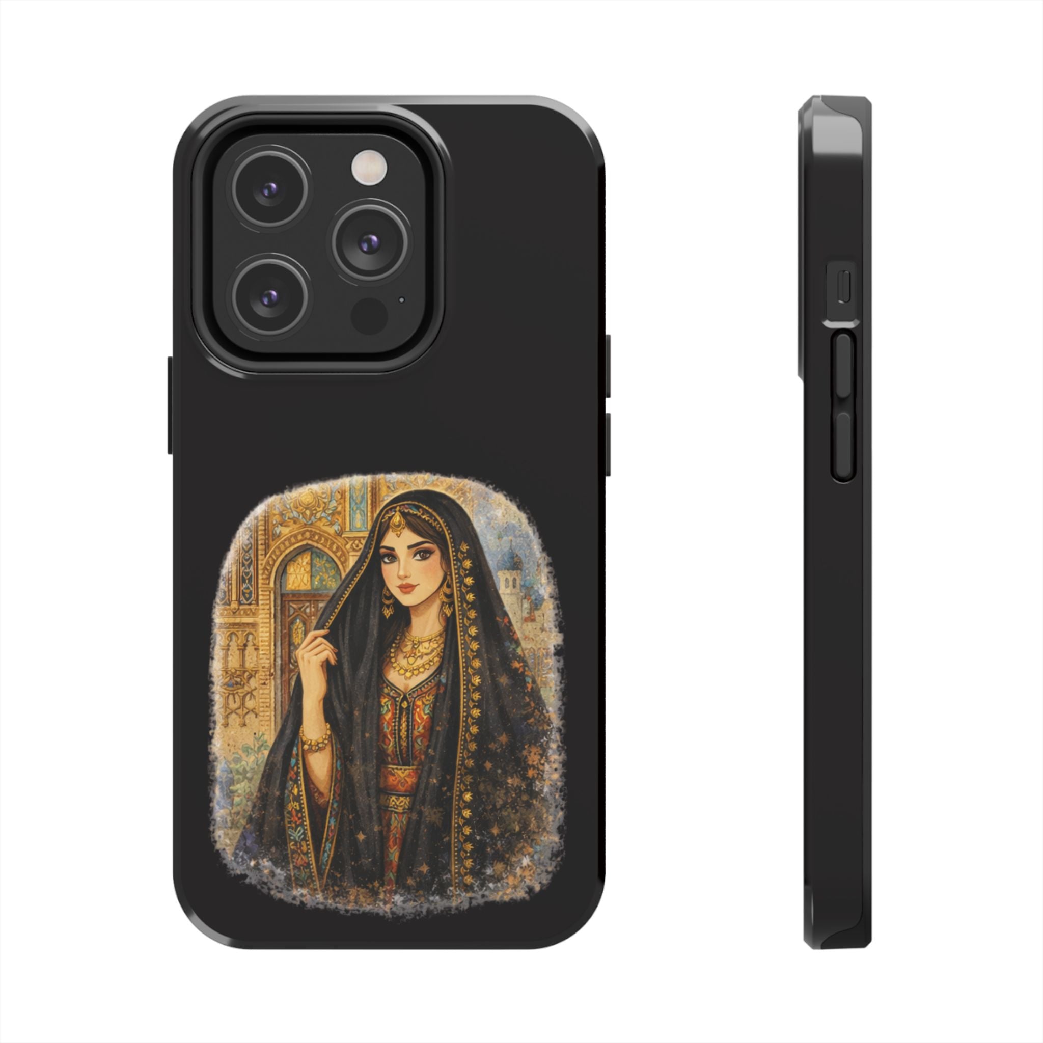 Elegant Persian Princess Tough Phone Case – Vintage Middle Eastern Art iPhone Cover