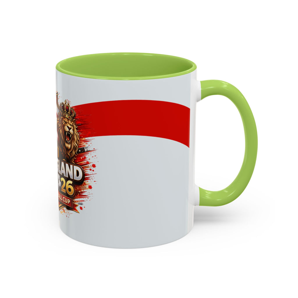 England 2026 Football Cup Accent Mug — Lion & St. George Soccer Coffee Cup (11/15oz)