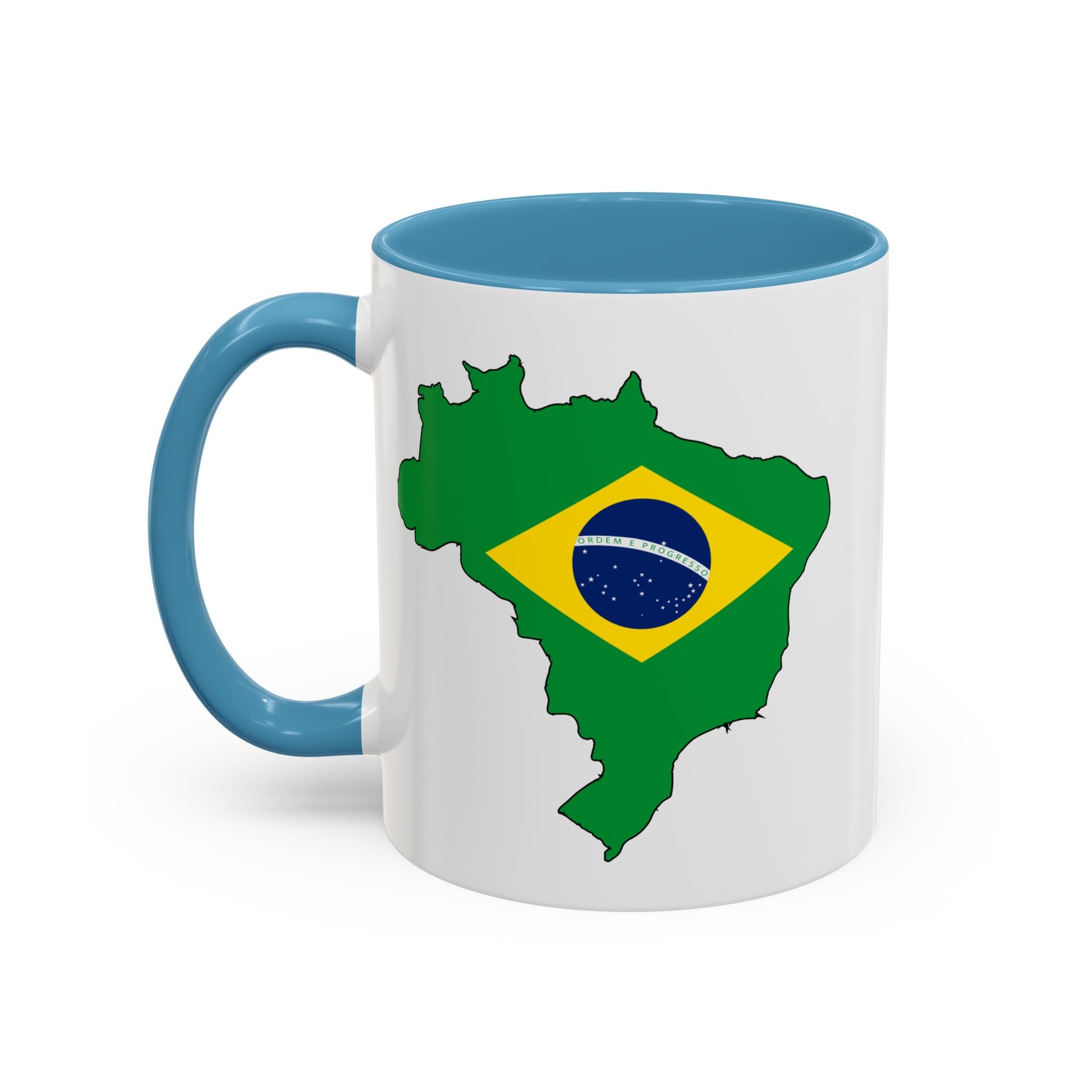 Brazil Map Coffee Mug — Brazilian Flag Accent 11/15oz