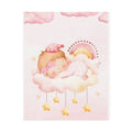 Baby Girl Nursery Poster – Sleeping Baby on Cloud Pink Wall Art