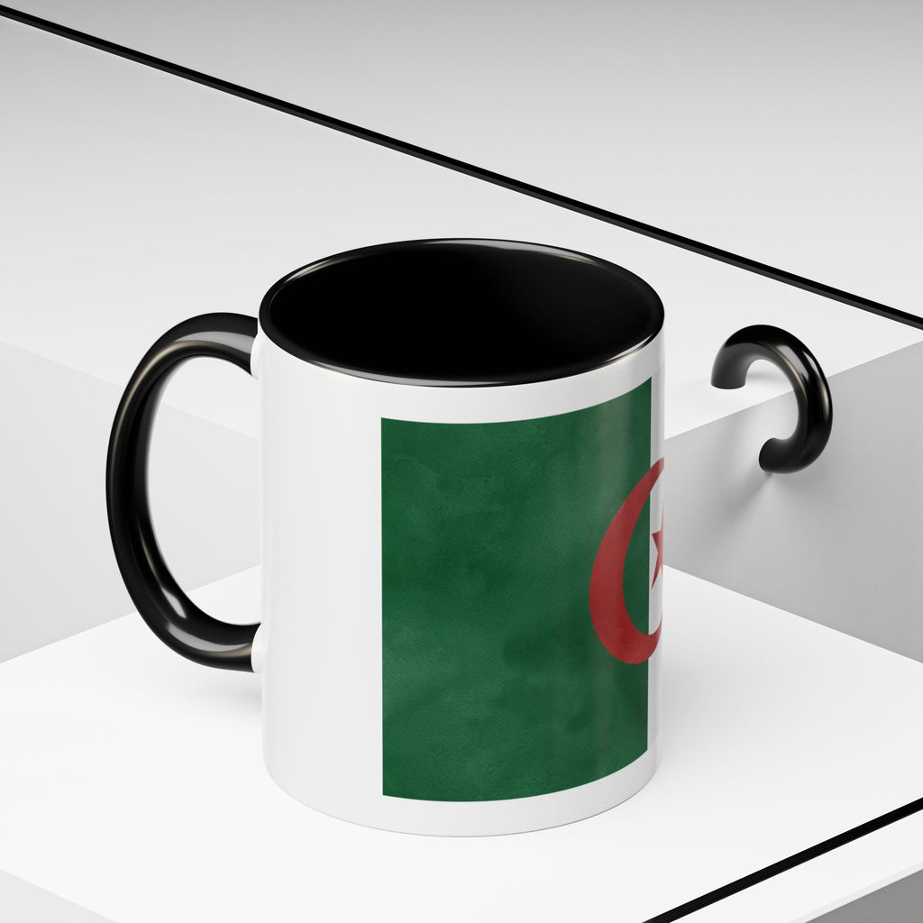 Algeria Flag Accent Coffee Mug (11/15oz) — Crescent & Star National Pride Tea Cup