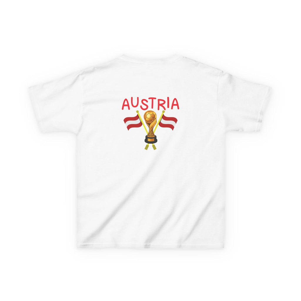 Austria Cup 2026 Kids T-Shirt — Red Lip Print & Trophy Design
