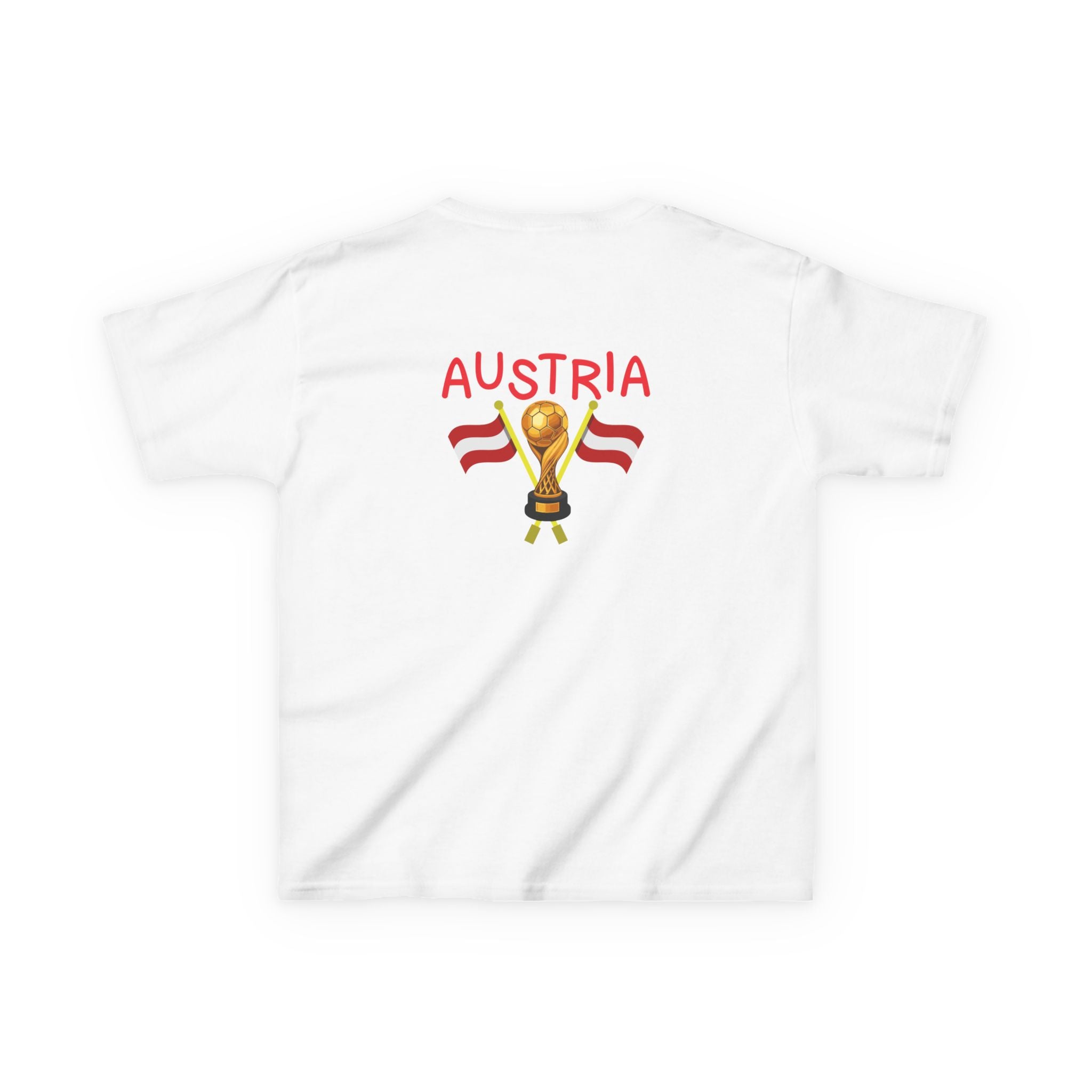 Austria Cup 2026 Kids T-Shirt — Red Lip Print & Trophy Design