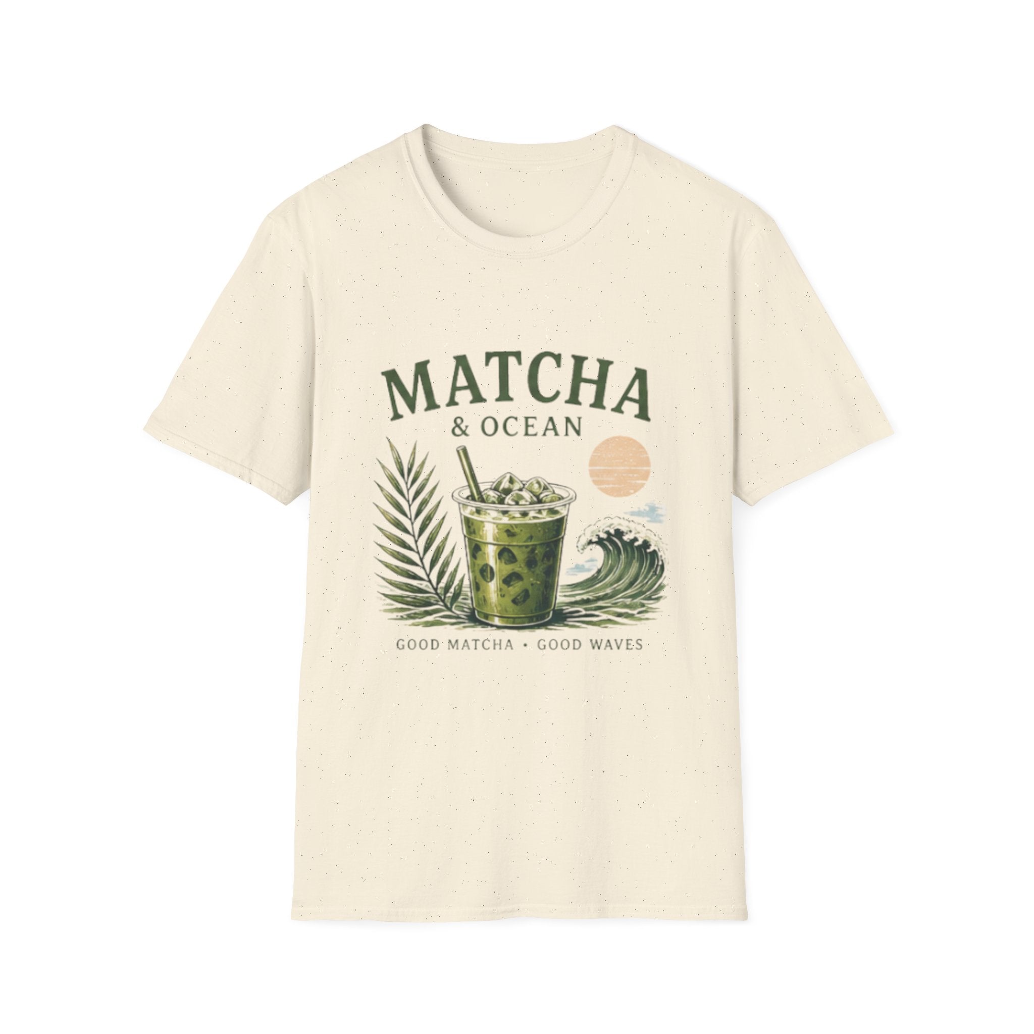 Matcha & Ocean Graphic unisex T-Shirt — Matcha Lovers Tropical Vibe Tee