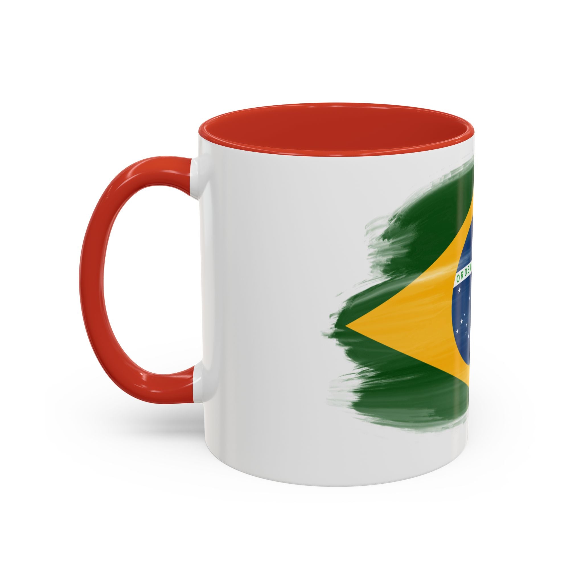 Brazil Flag Coffee Mug — Accent Ceramic Tea Cup (11/15 oz)