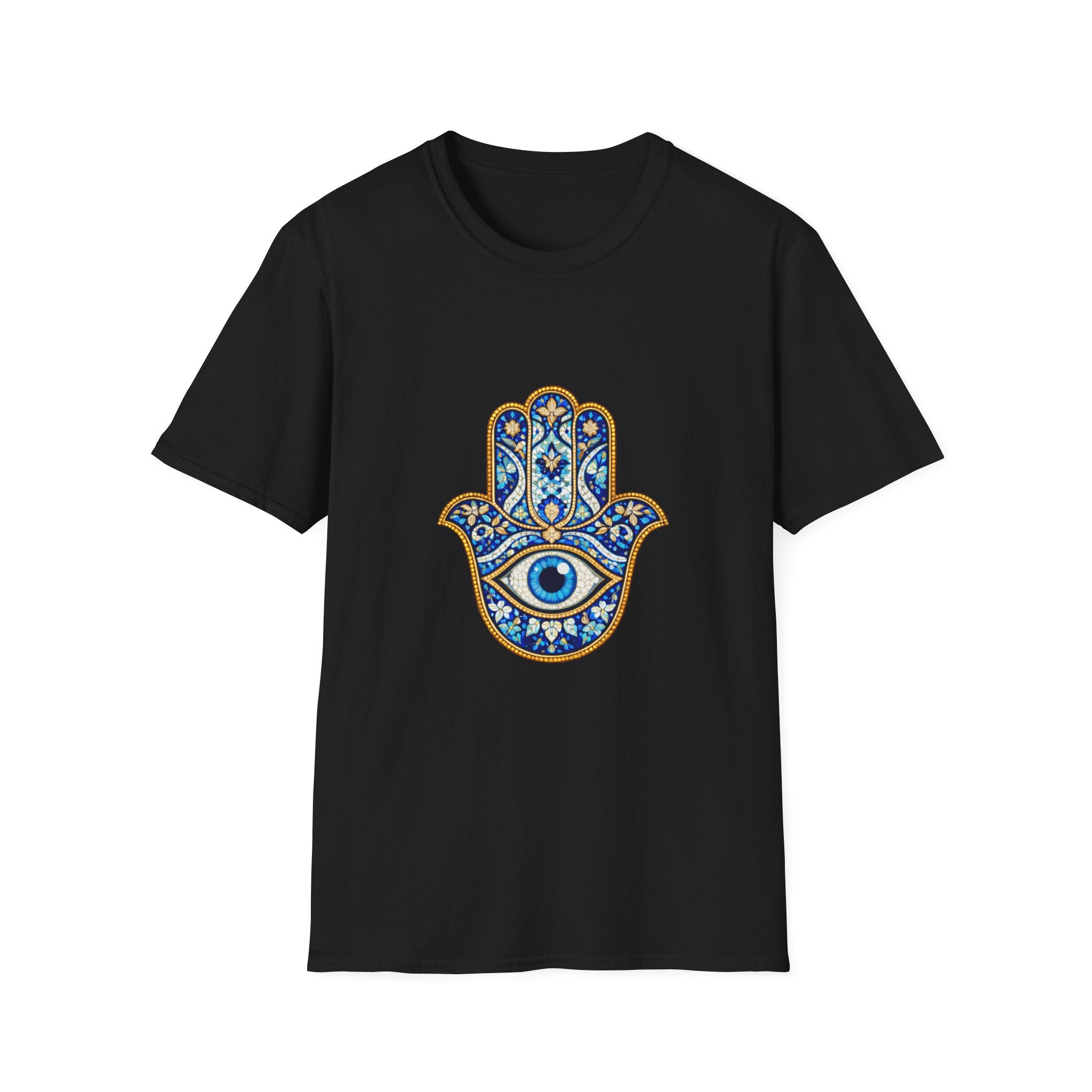 Hamsa Hand T-Shirt with Evil Eye Design - Protective Boho Graphic Tee