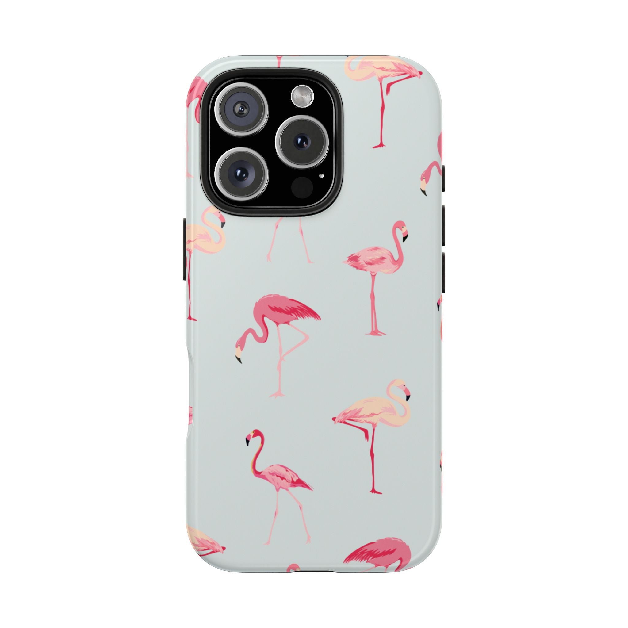 Flamingo Pattern Tough Phone Case — Cute Pink Birds Protective Phone Cover