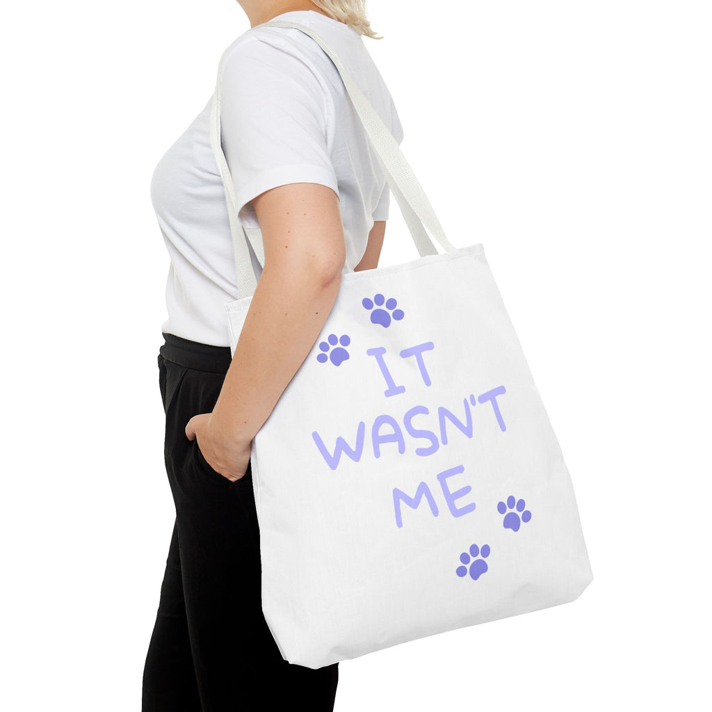 Cat Paw Print Tote — "It Wasn't Me" Funny Cat Tote Bag
