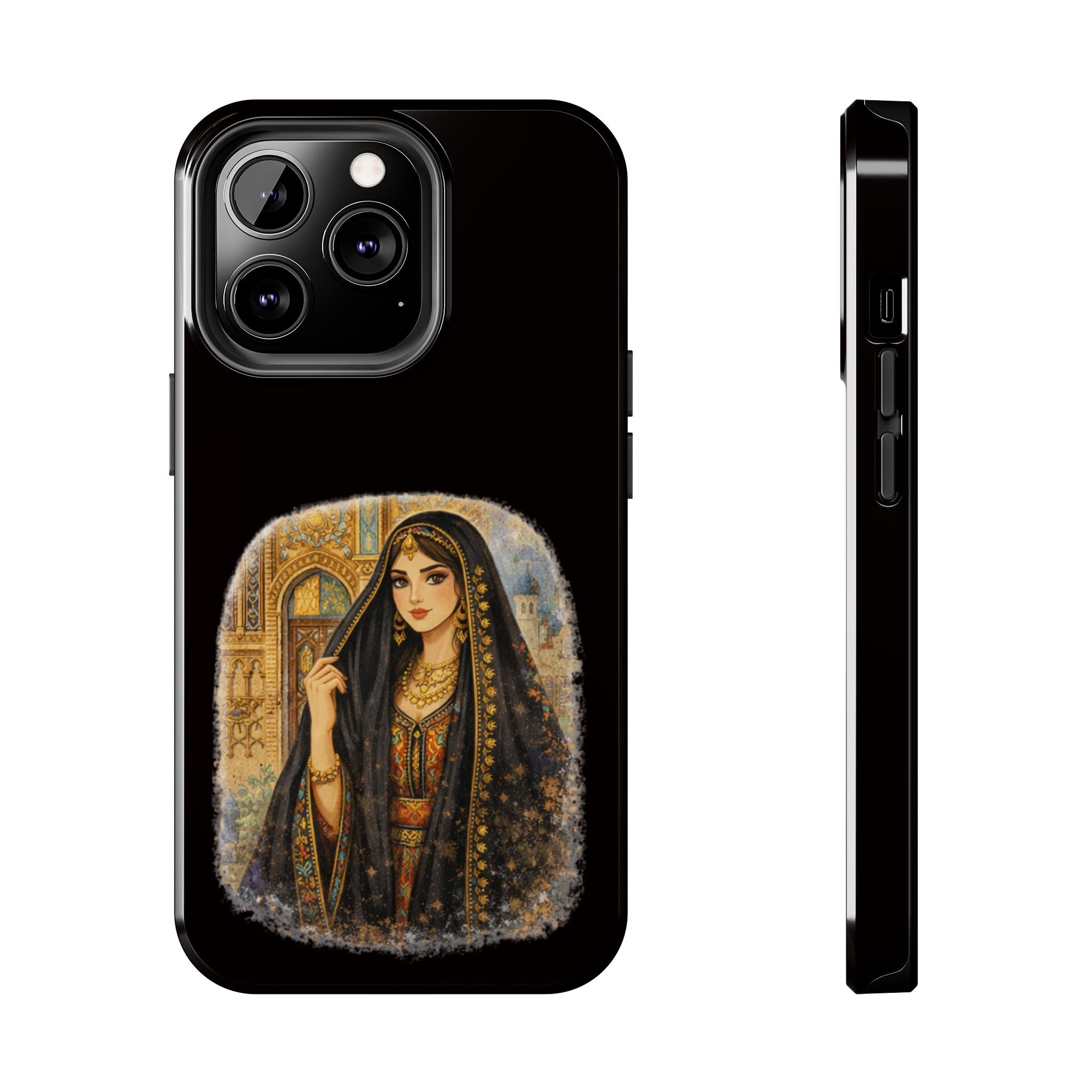 Elegant Persian Princess Tough Phone Case – Vintage Middle Eastern Art iPhone Cover