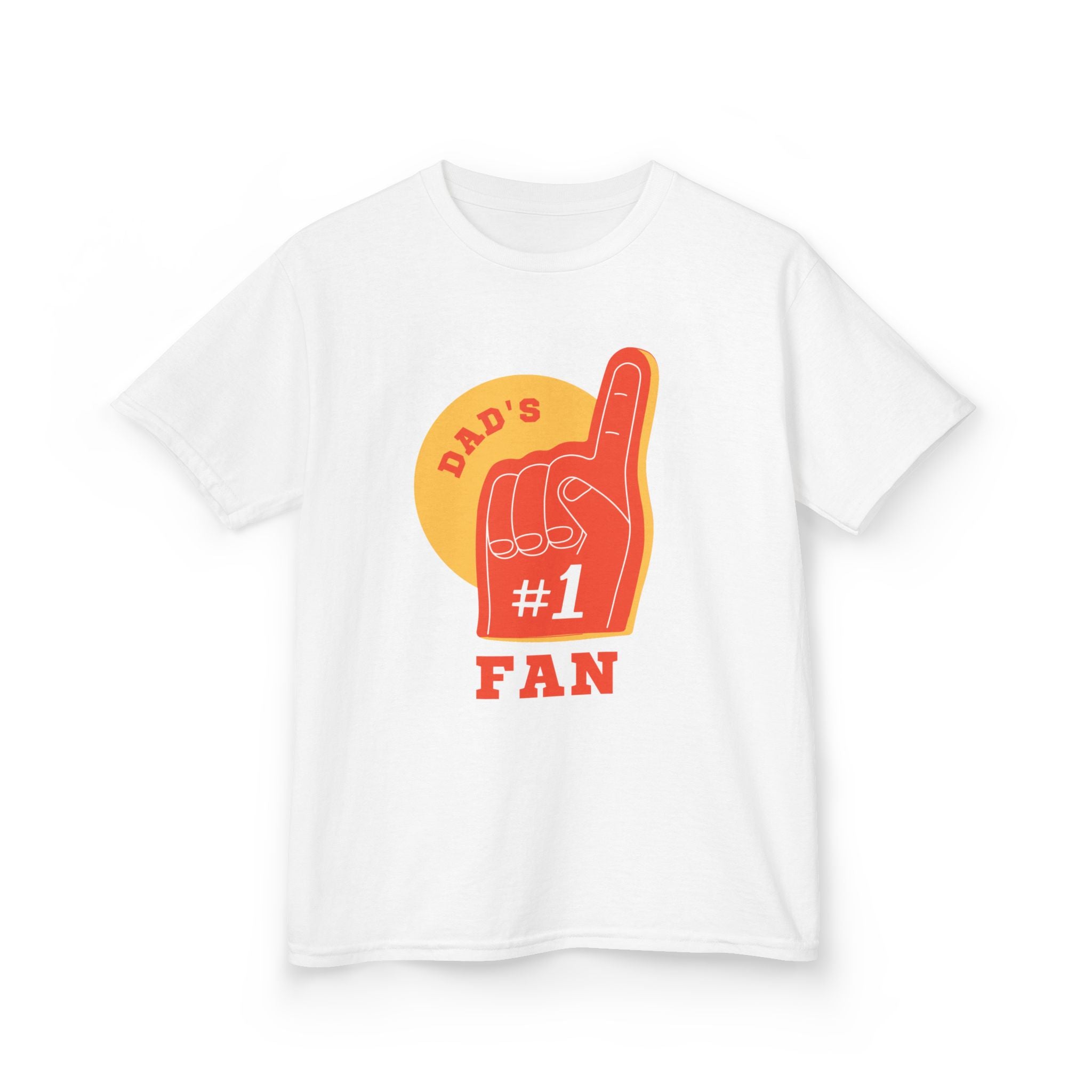 Kids Tee — "Dad's #1 Fan" Foam Finger Graphic