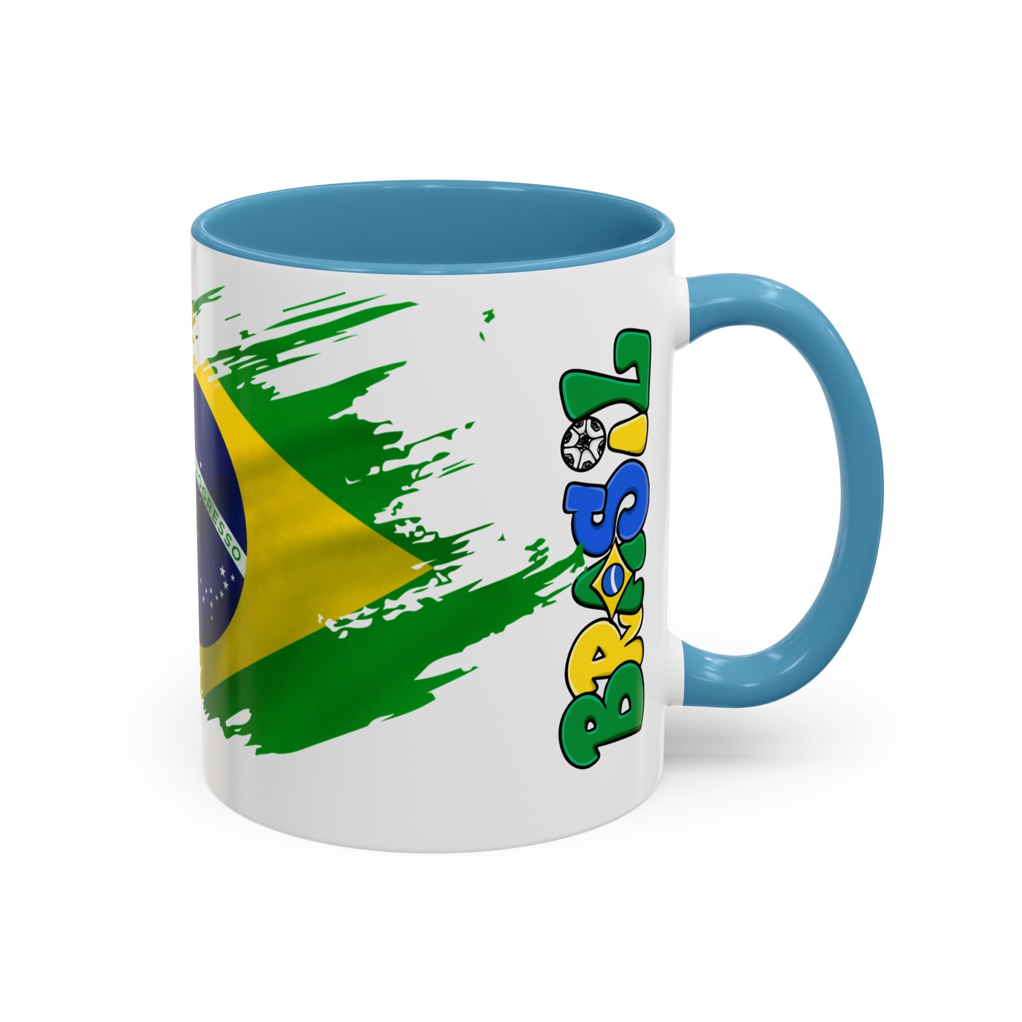 Brazil Flag Accent Coffee Mug — Brasil Pride 11/15oz