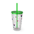 16oz Cute Mouse Icons Tumbler with Straw — Rainbows, Hearts & Stars Travel Cup