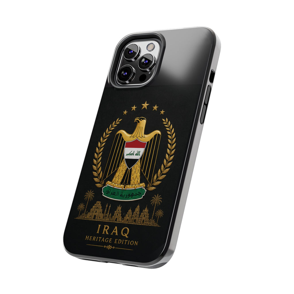 Iraq Coat of Arms Tough Phone Case — Arabic ‘Allahu Akbar’ Military Eagle Design