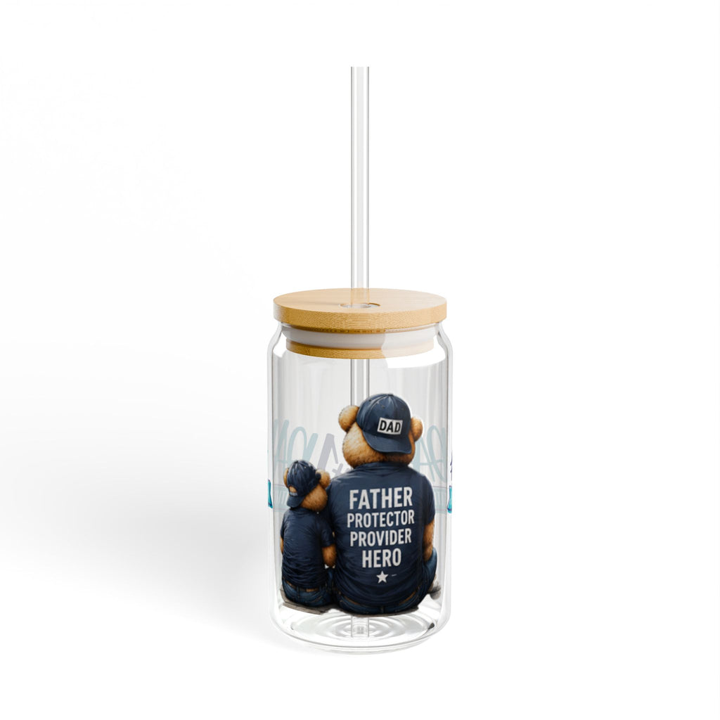 Super Dad 16oz Sipper Glass with Straw — Father's Day Gift