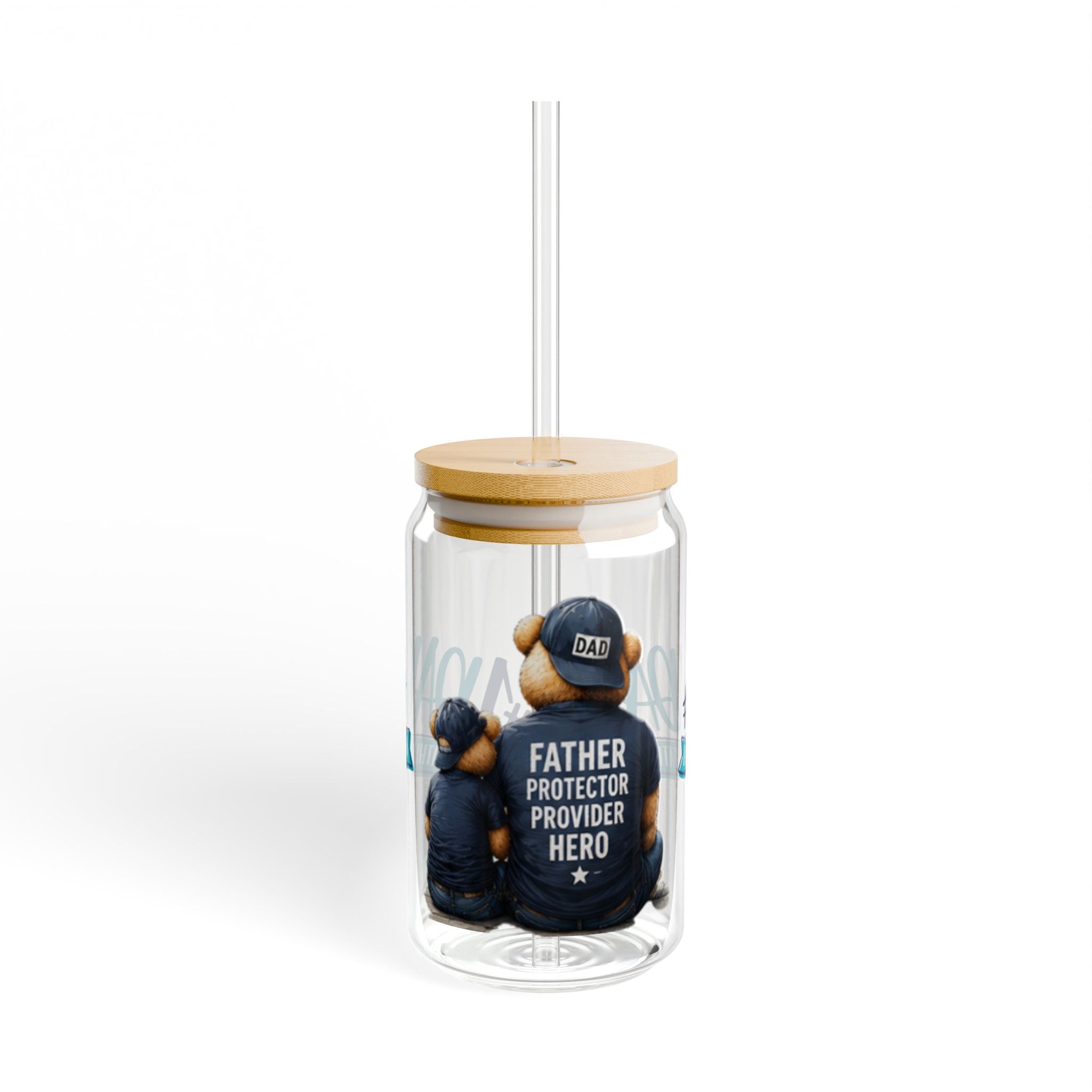 Super Dad 16oz Sipper Glass with Straw — Father's Day Gift
