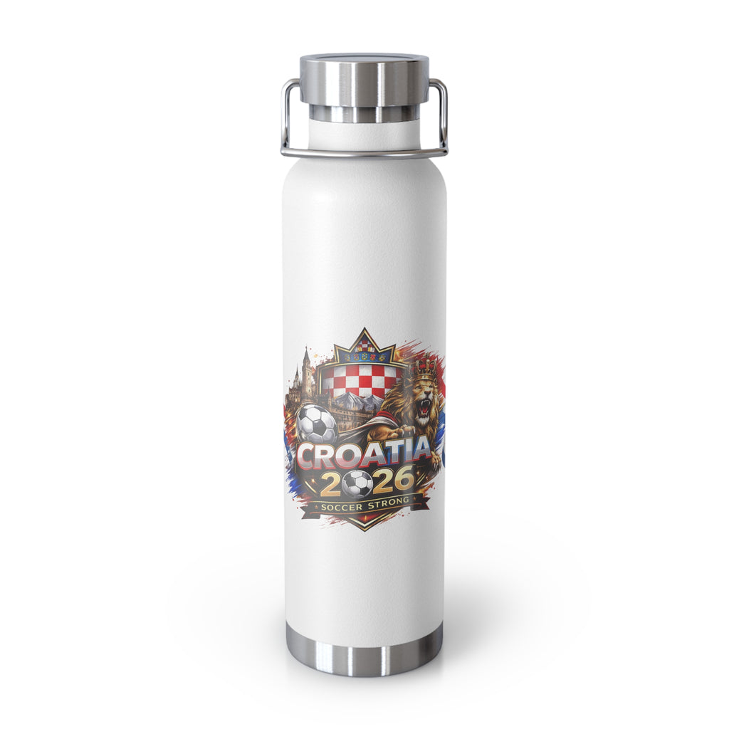 Croatia 2026 Soccer Fan Insulated Water Bottle, 22oz