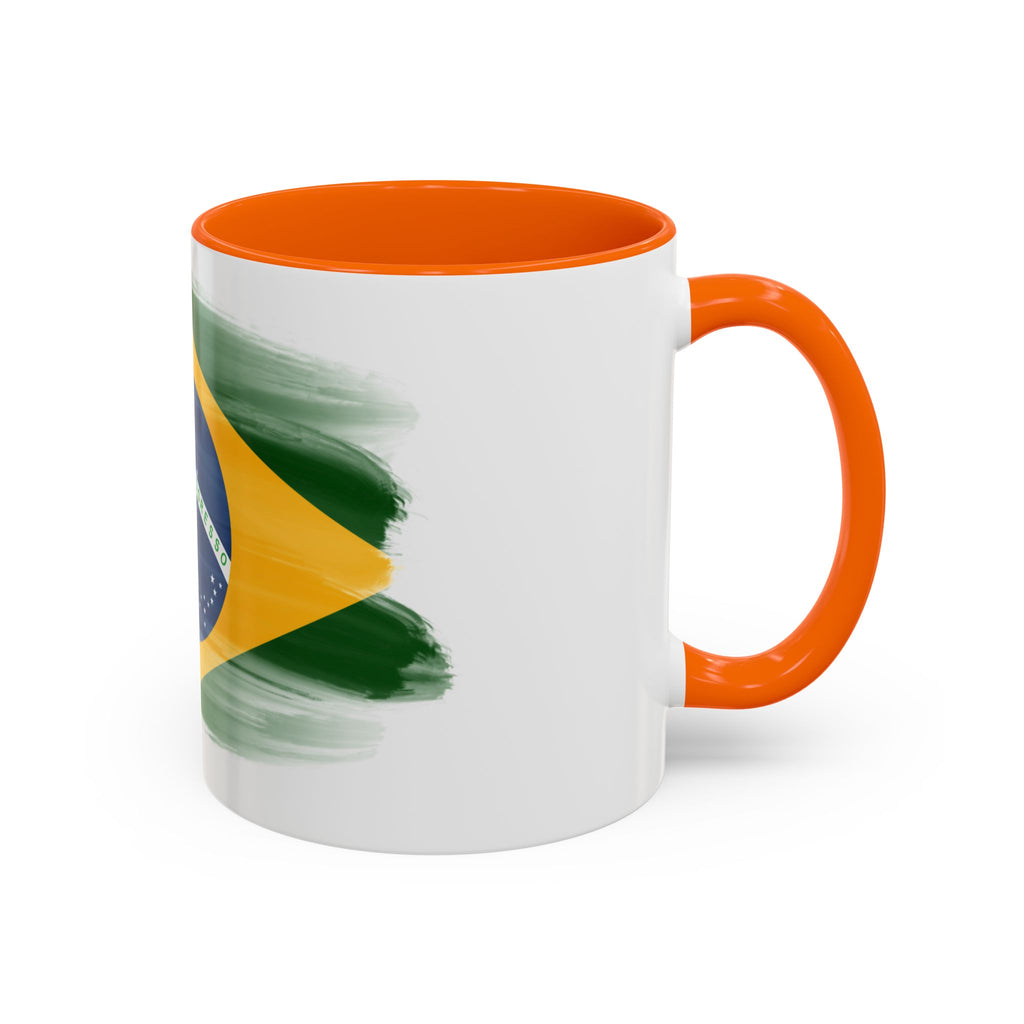 Brazil Flag Coffee Mug — Accent Ceramic Tea Cup (11/15 oz)