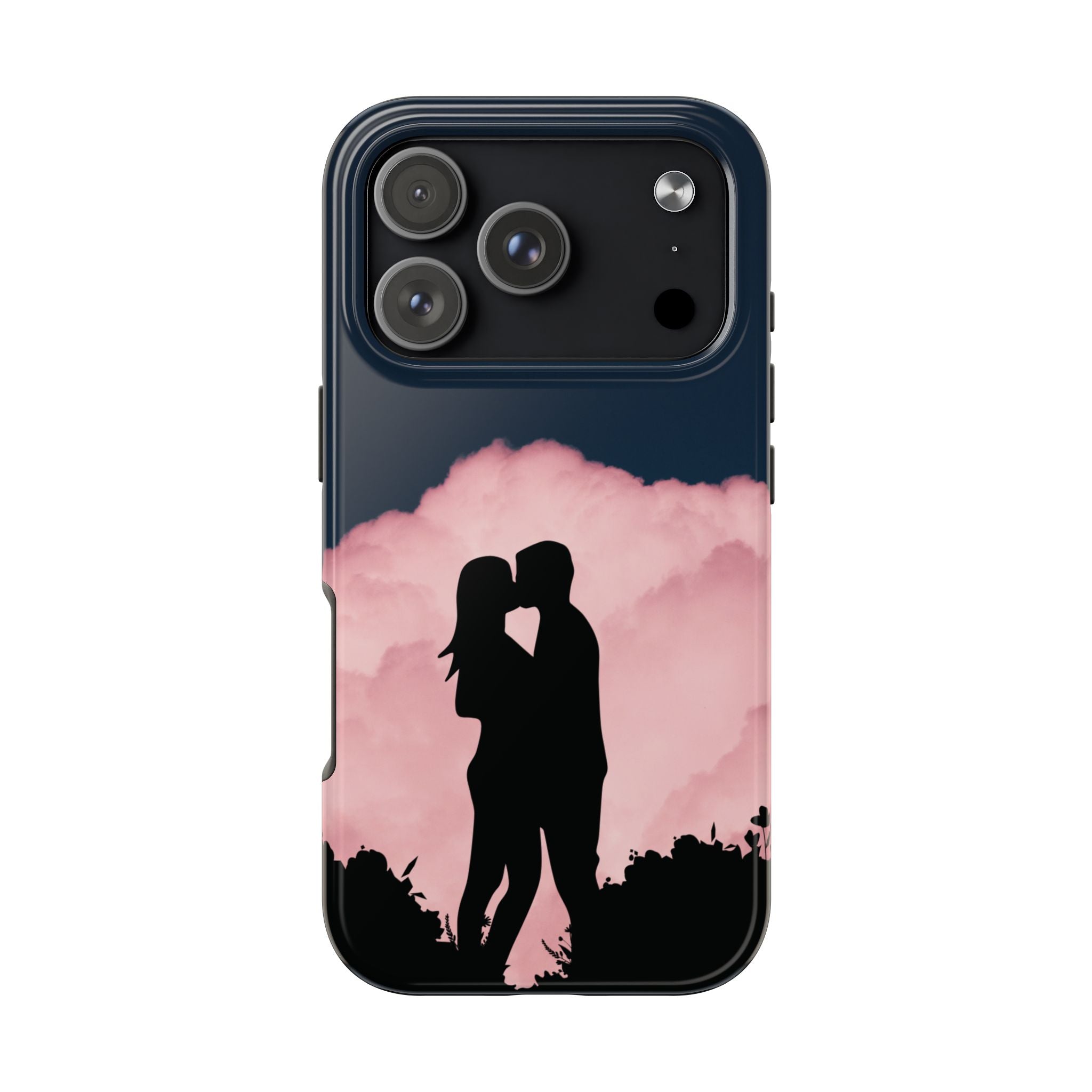 Tough Phone Case — Romantic Couple Silhouette with Moon & Pink Cloud