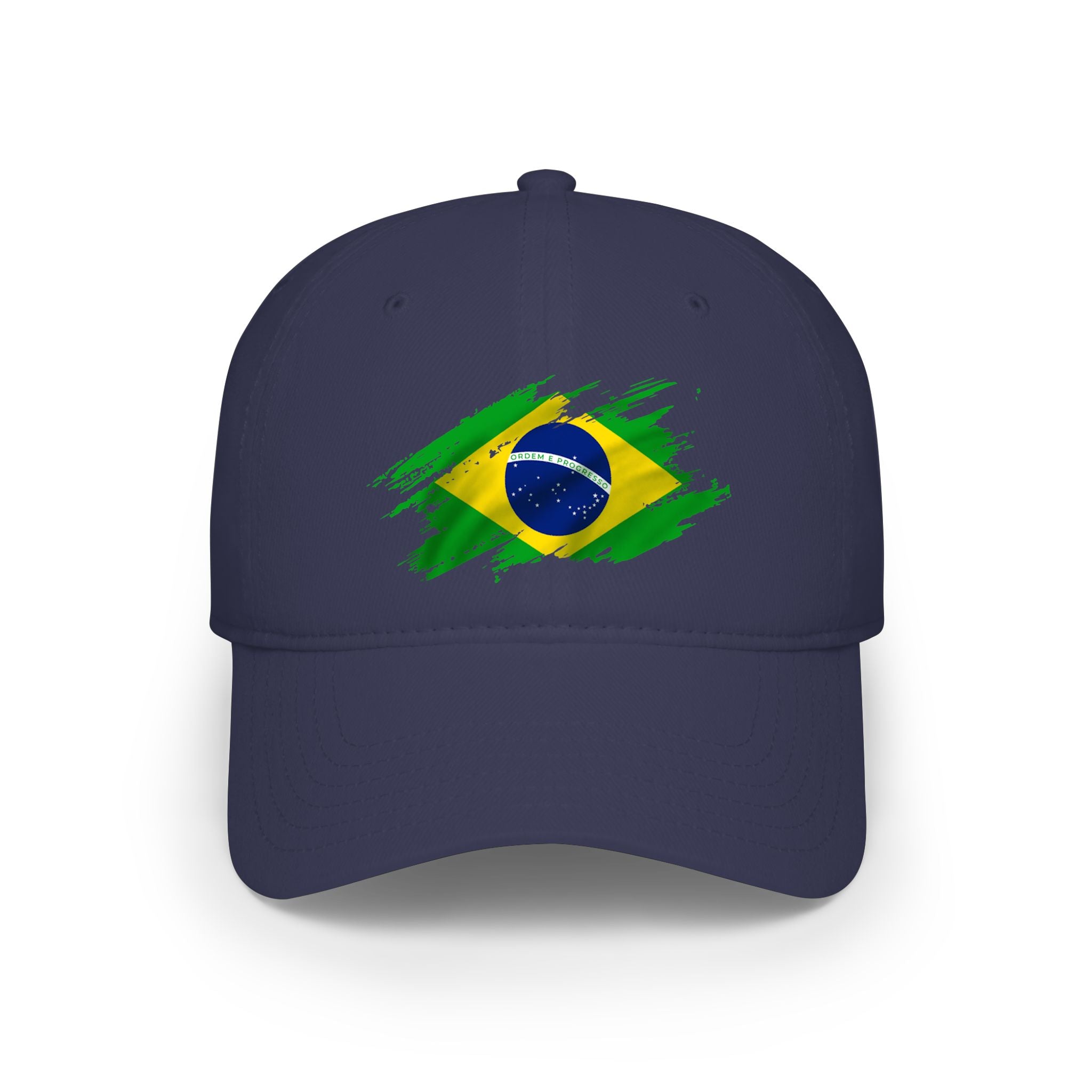 Brazil Flag Baseball Cap — Distressed Brushstroke Brazilian Flag Hat