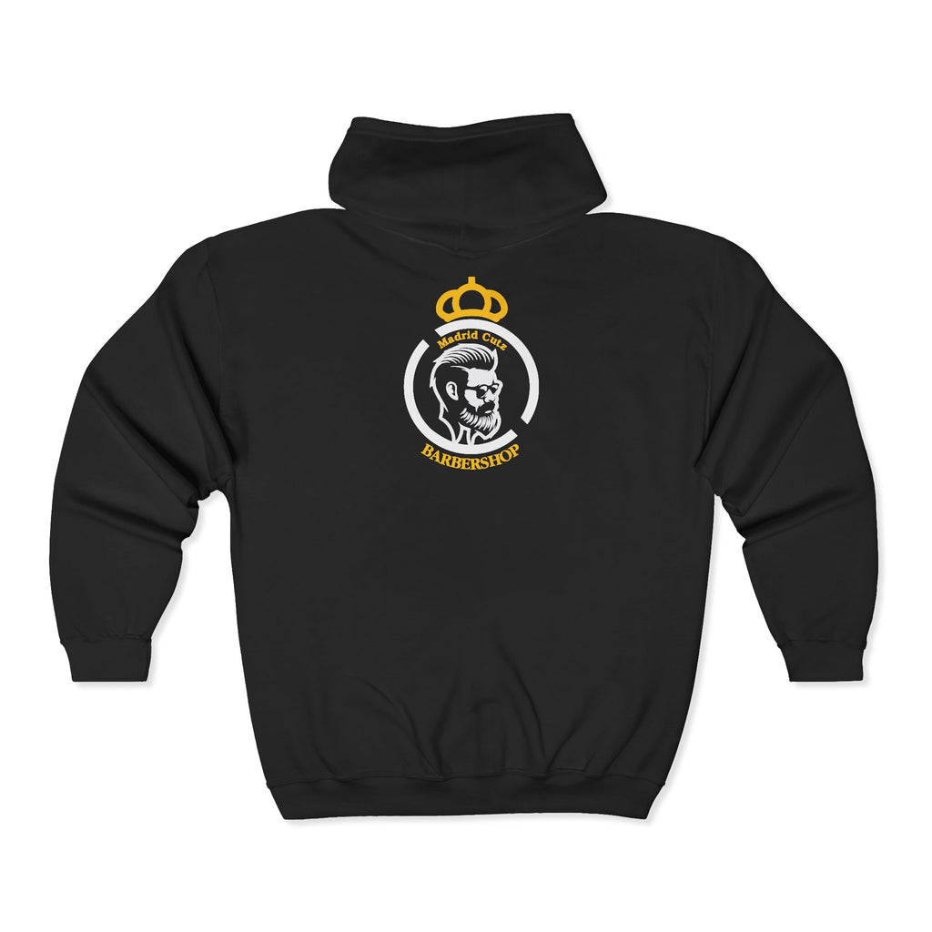 Madrid Cutz Edgy Crowned Skull Graphic Full-Zip Sweatshirt