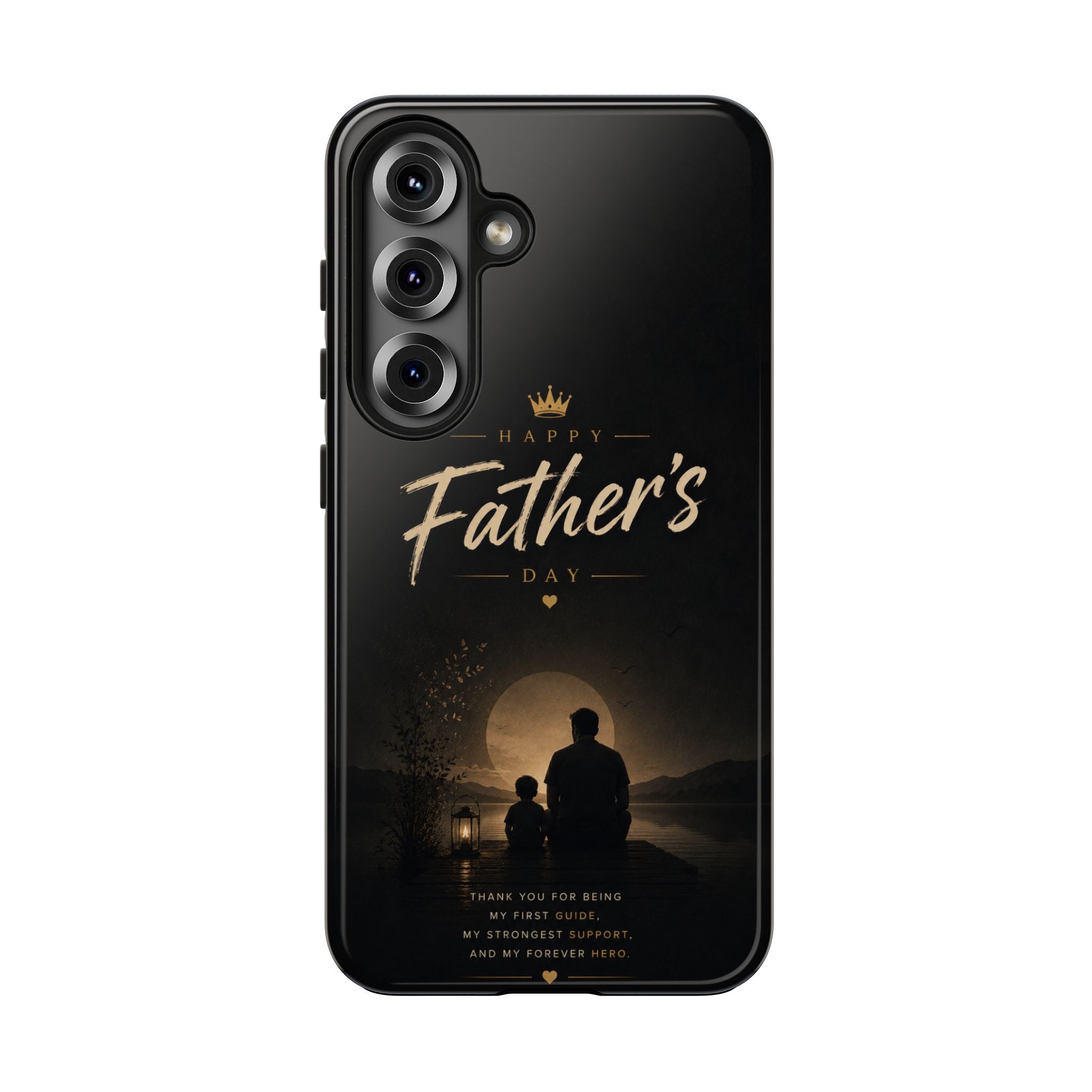 Father's Day Tough Phone Case — 'Happy Father's Day' Silhouette Tribute