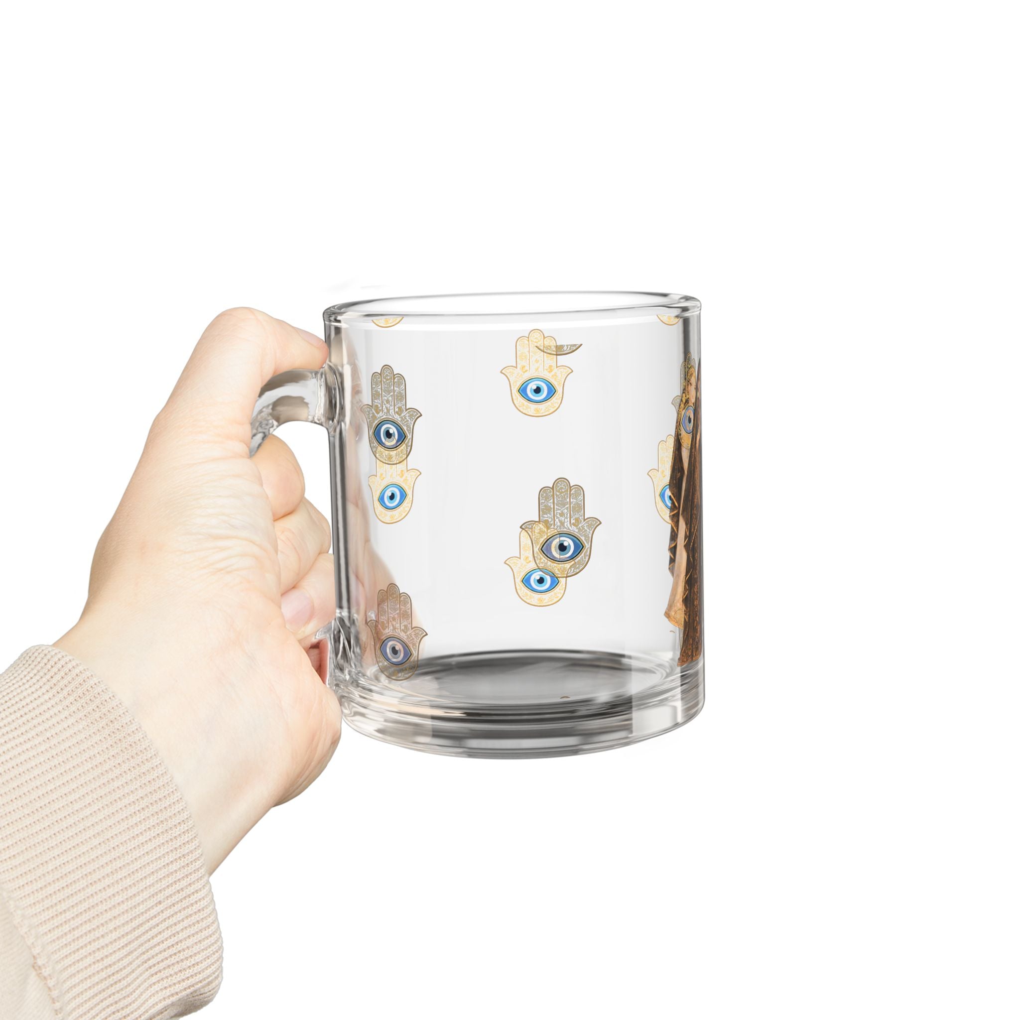 Mystical Hamsa Sisters Prayer Glass Coffee Mug