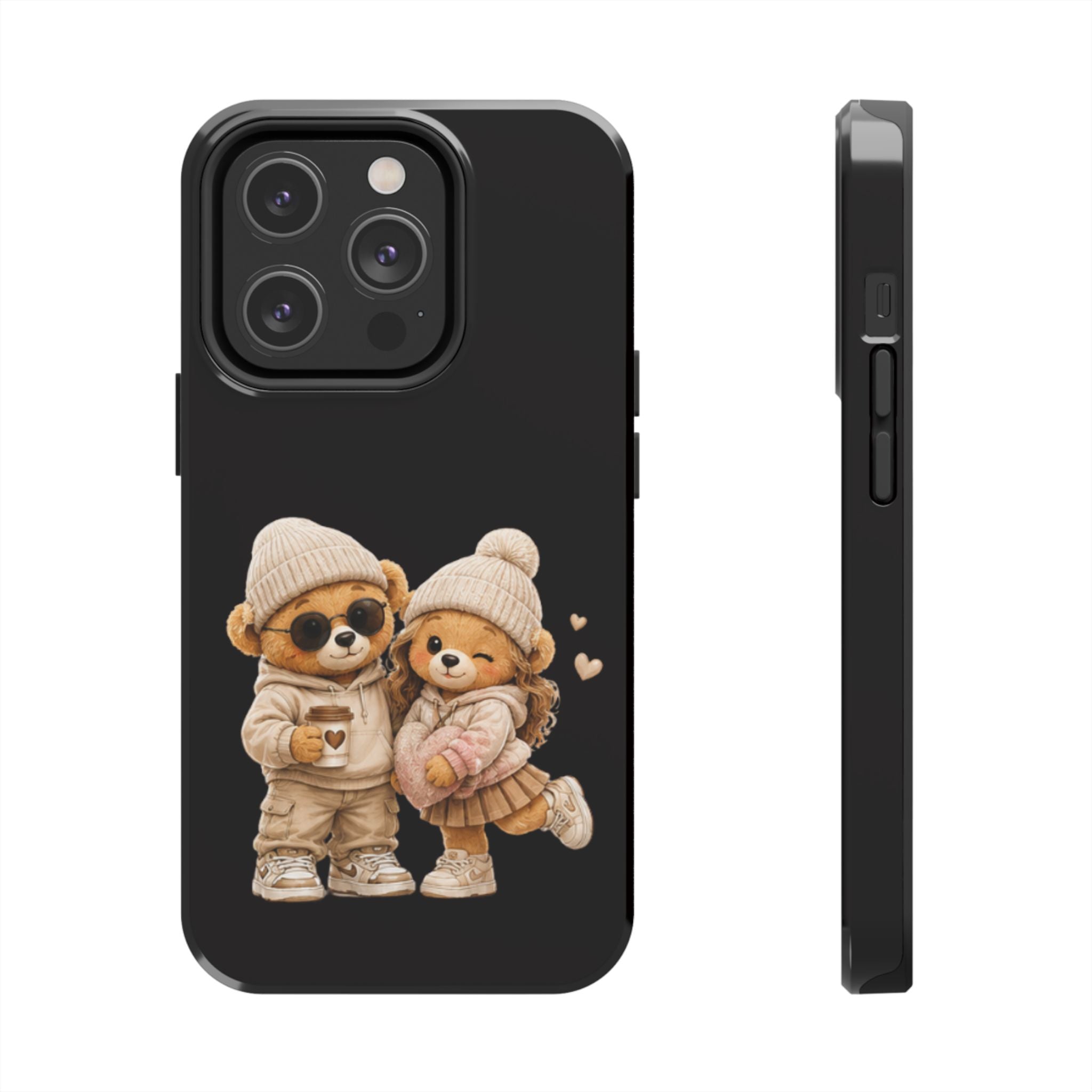 Cute Couple Bears Tough Phone Case — Cozy Winter Bear Phone Cover