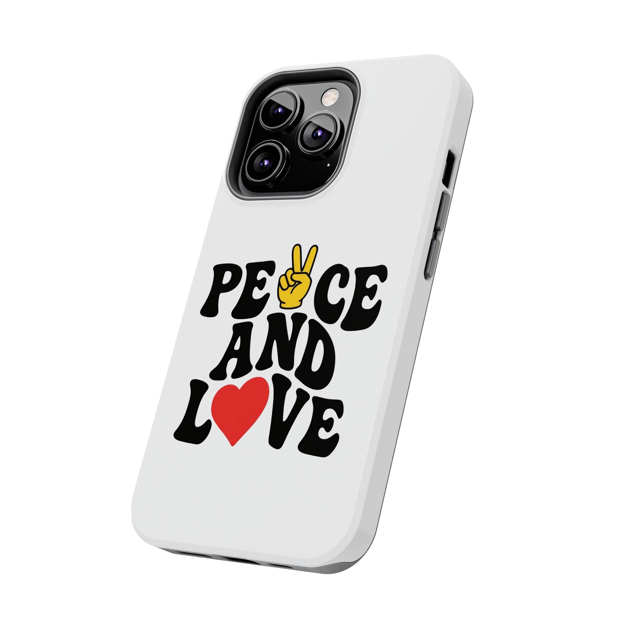 Peace and Love Tough Phone Case — Retro Peace Sign & Heart Protective Cover