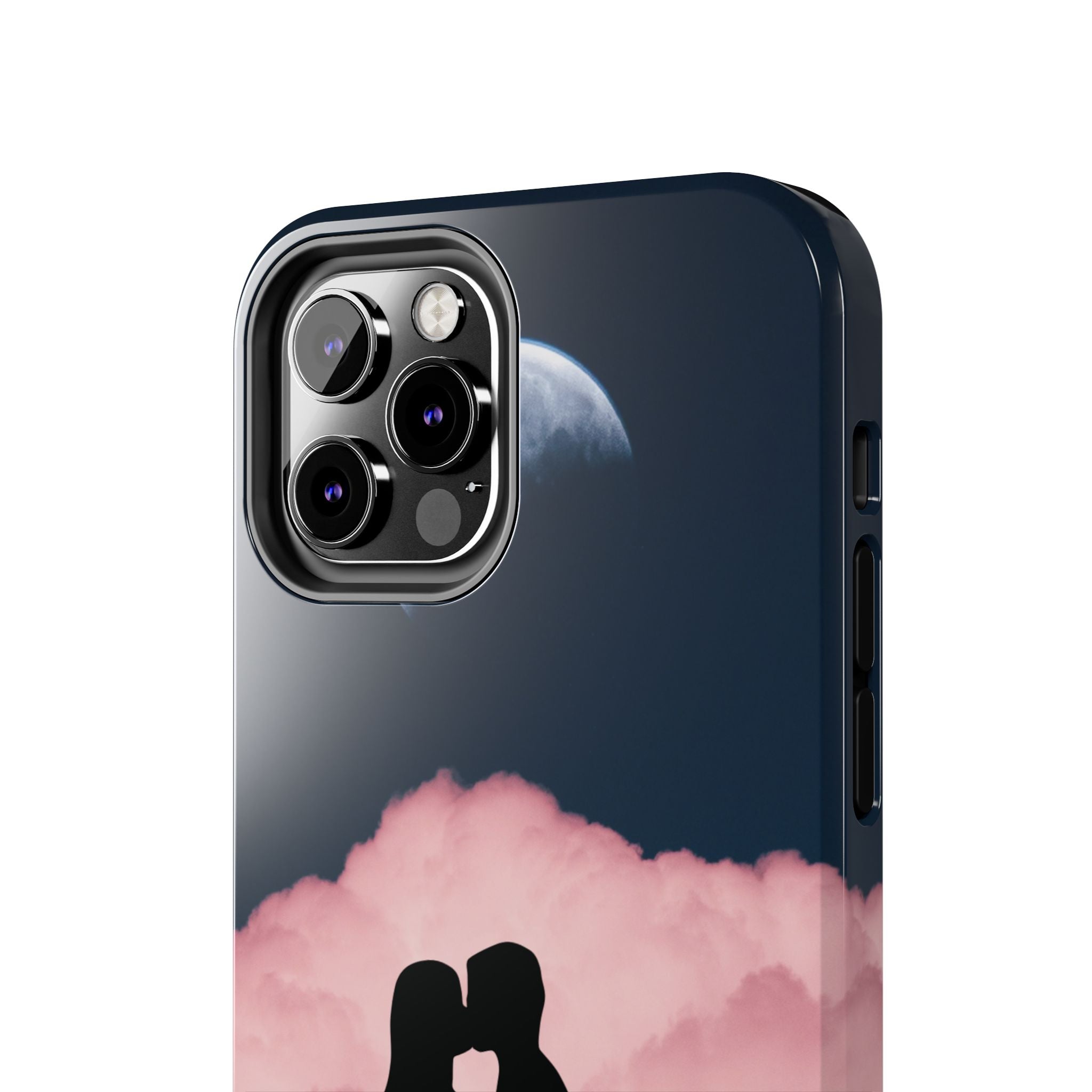 Tough Phone Case — Romantic Couple Silhouette with Moon & Pink Cloud