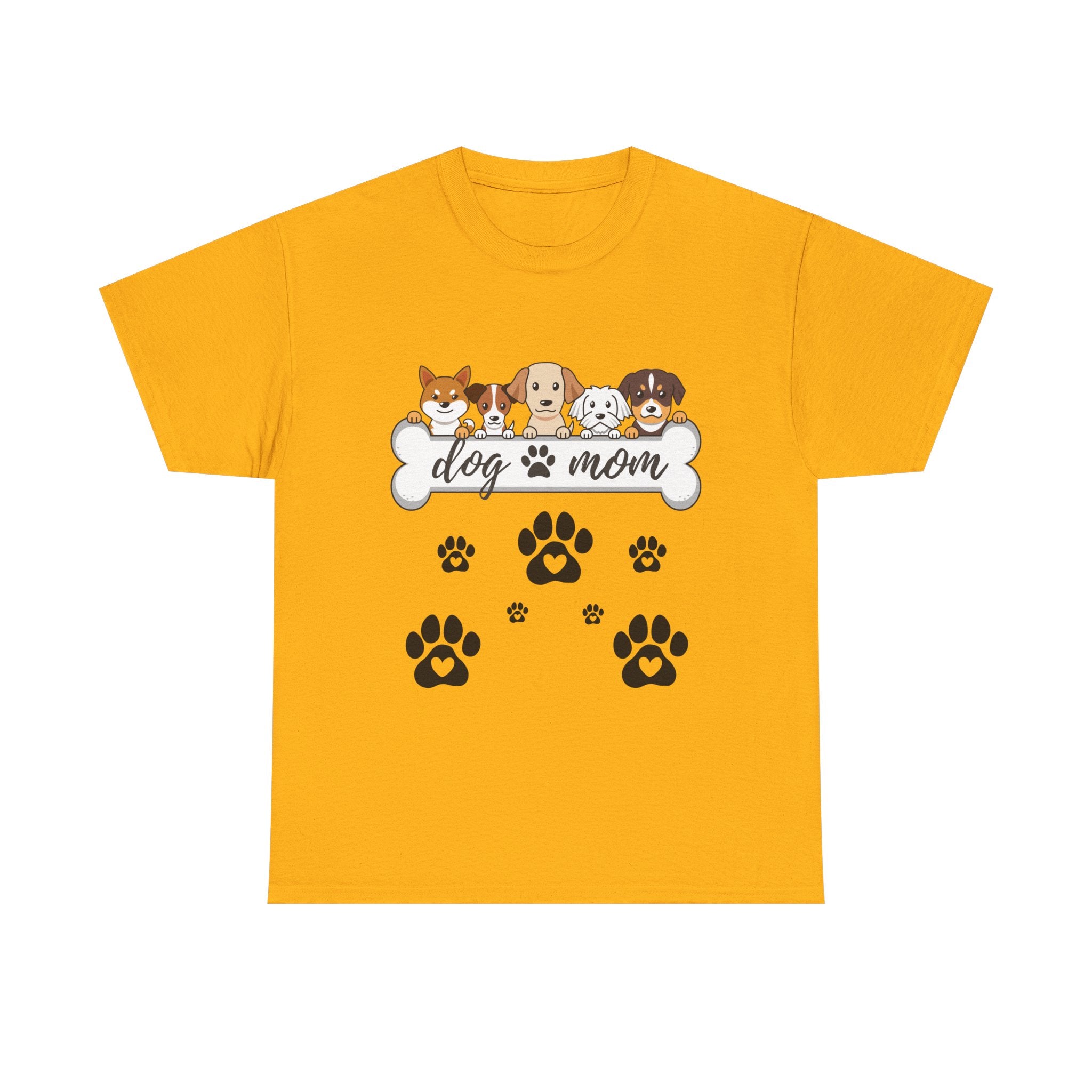 Dog Mom T-Shirt — Cute Paw Print & Cartoon Dogs Tee