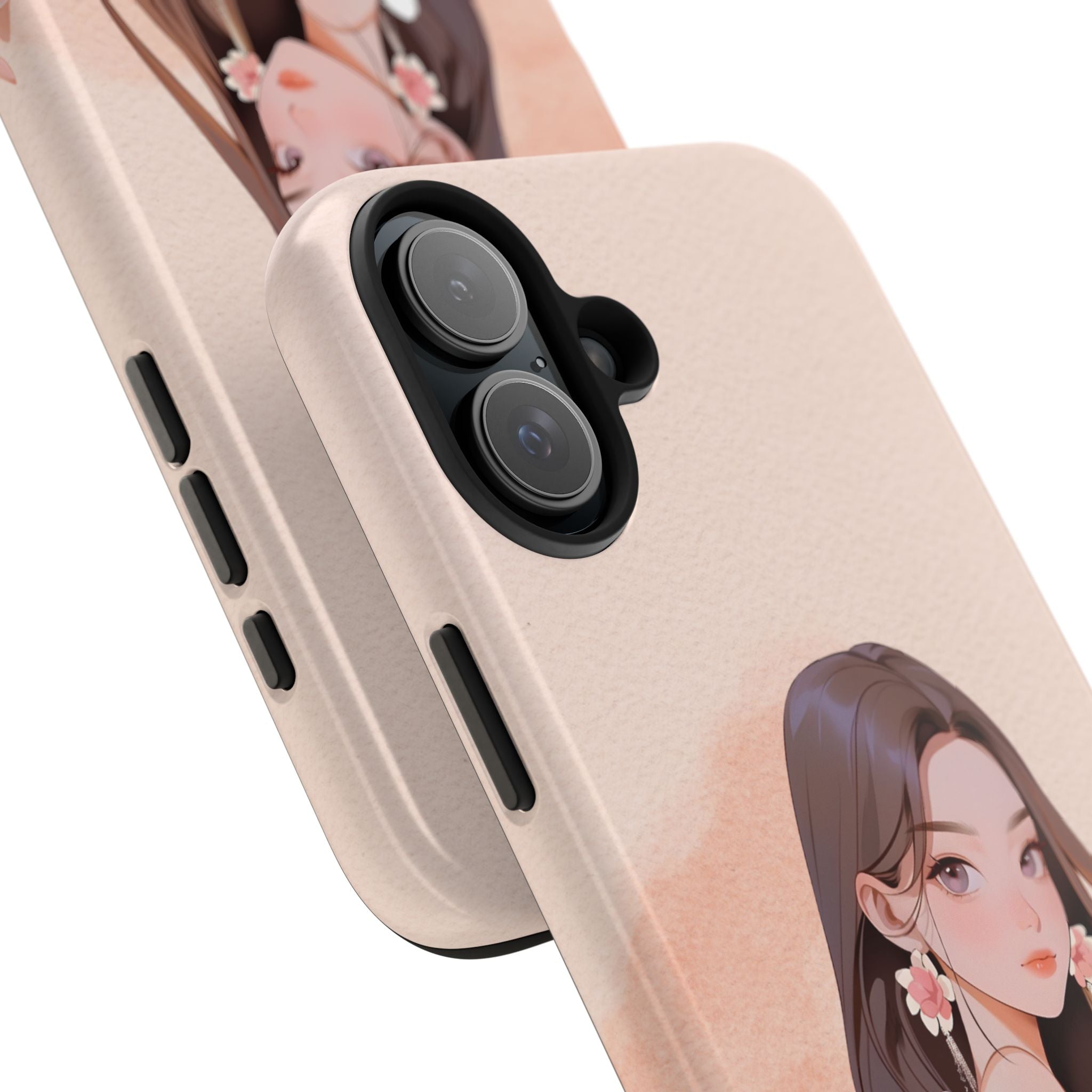 Tough Phone Case — Elegant Anime Girl Illustration, Protective Slim Phone Cover