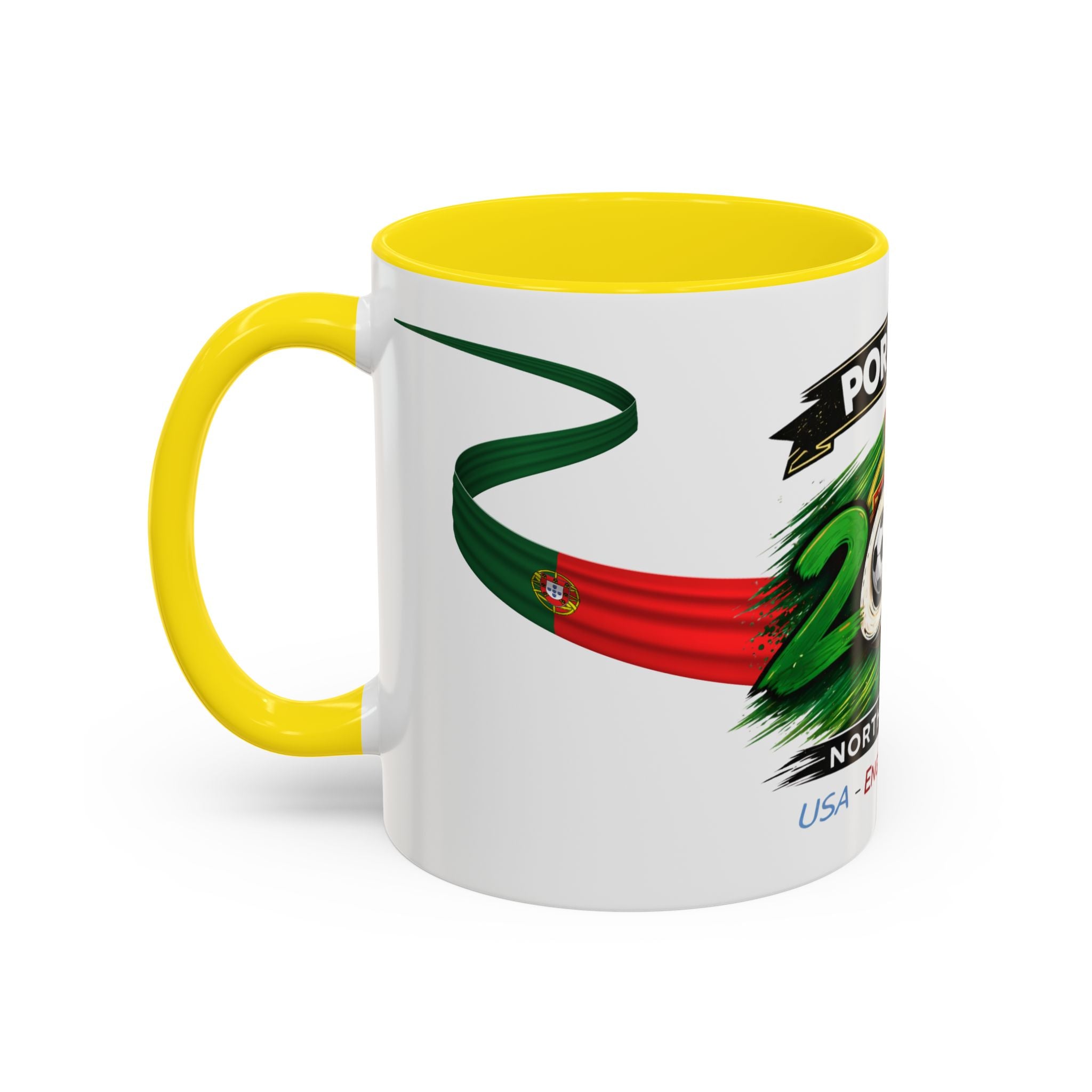 Portugal 2026 Soccer Cup Accent Coffee Mug — USA England Mexico Host Nations