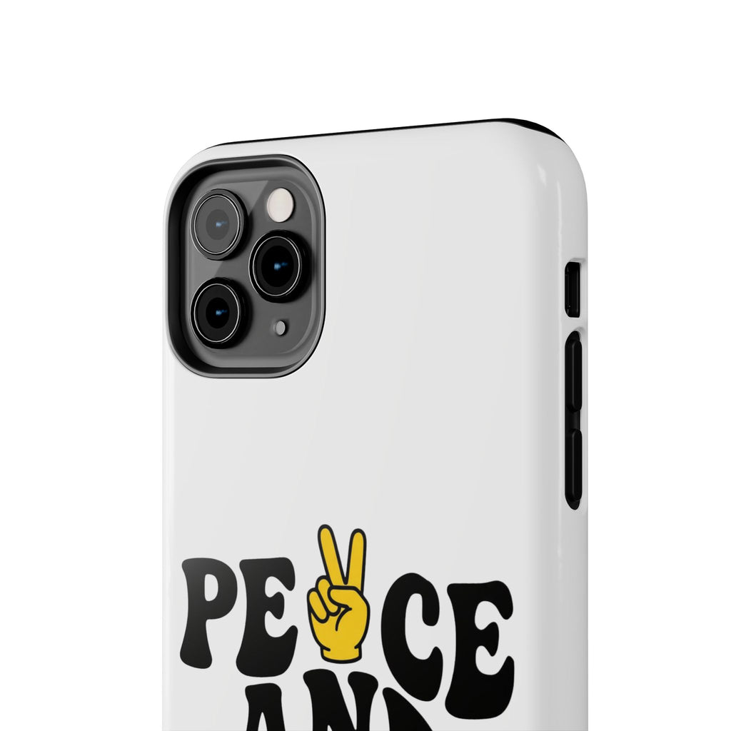Peace and Love Tough Phone Case — Retro Peace Sign & Heart Protective Cover